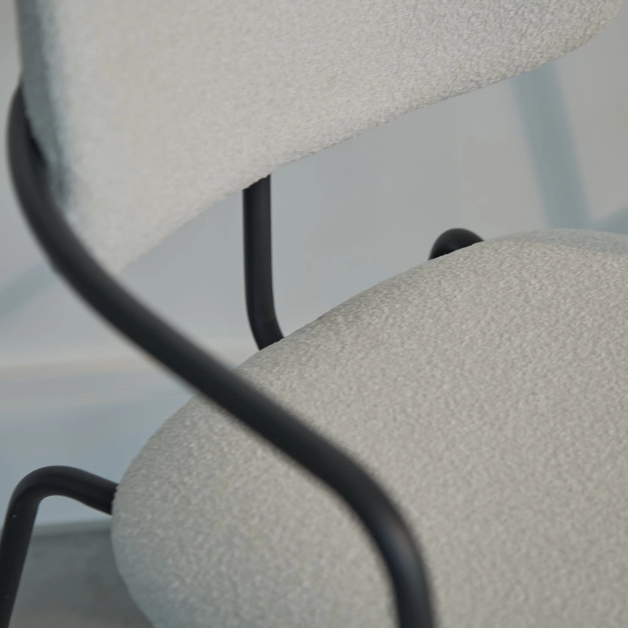 Luca Light Beige Boucle Dining Chairs - Set of 2 - Black Legs - Image 8