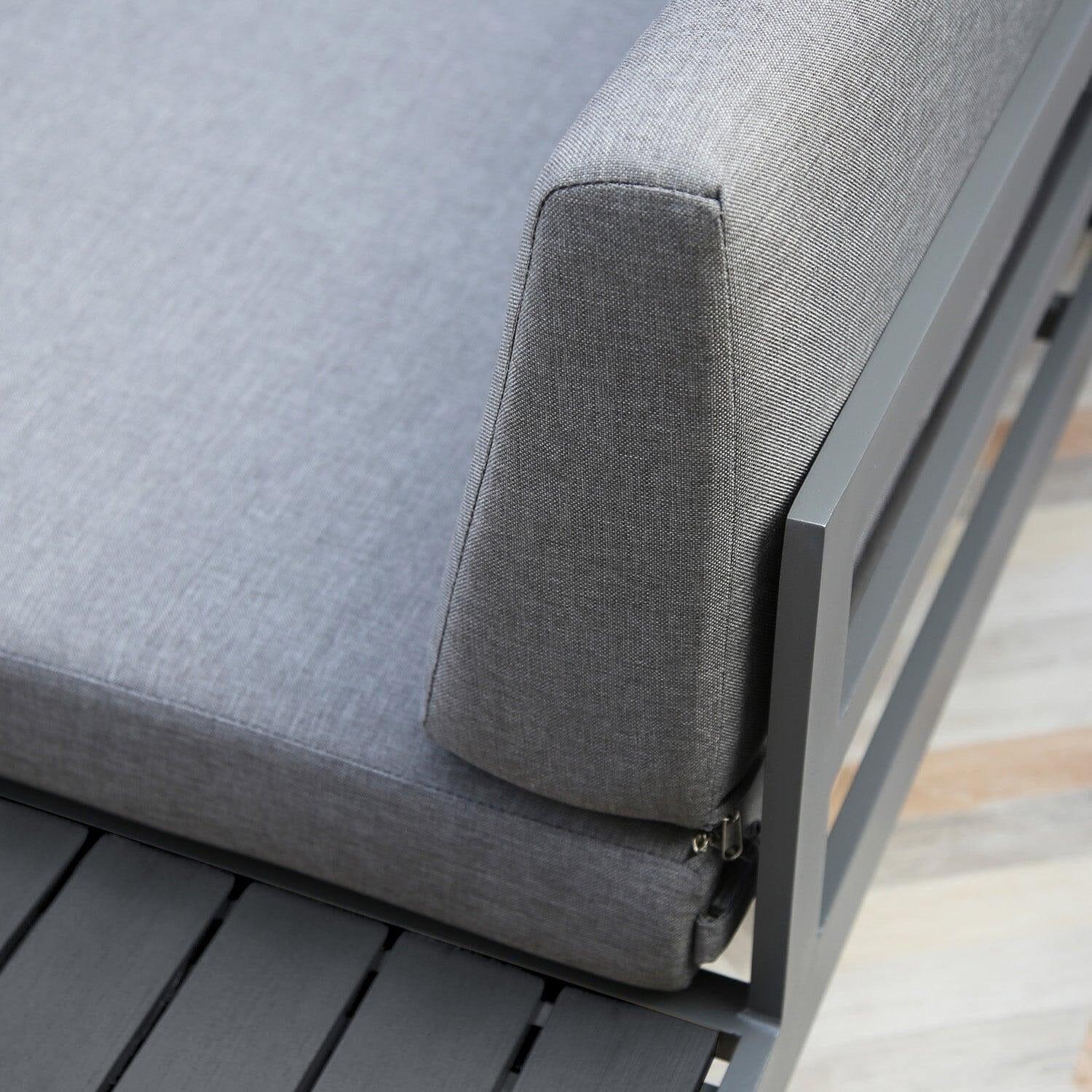 Maia 5 Seater Garden Interchangeable Sofa Set with Grey Lean Over Parasol - Grey - Image 4