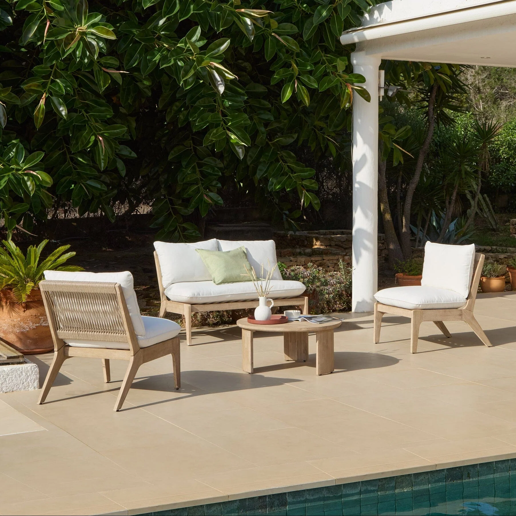 Mali 2 Seater Sofa Garden Cushion Covers - Linen