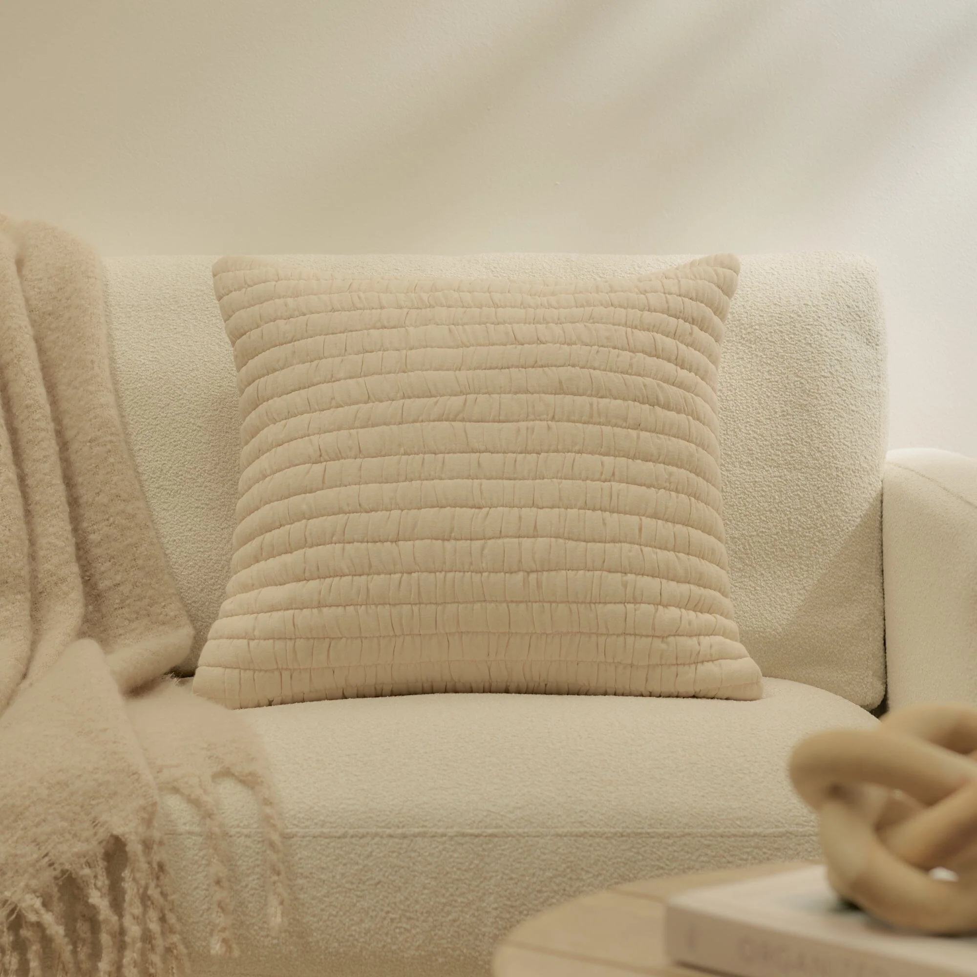 Malton 45 x 45cm Cotton Cushion Cover - Natural - Image 2