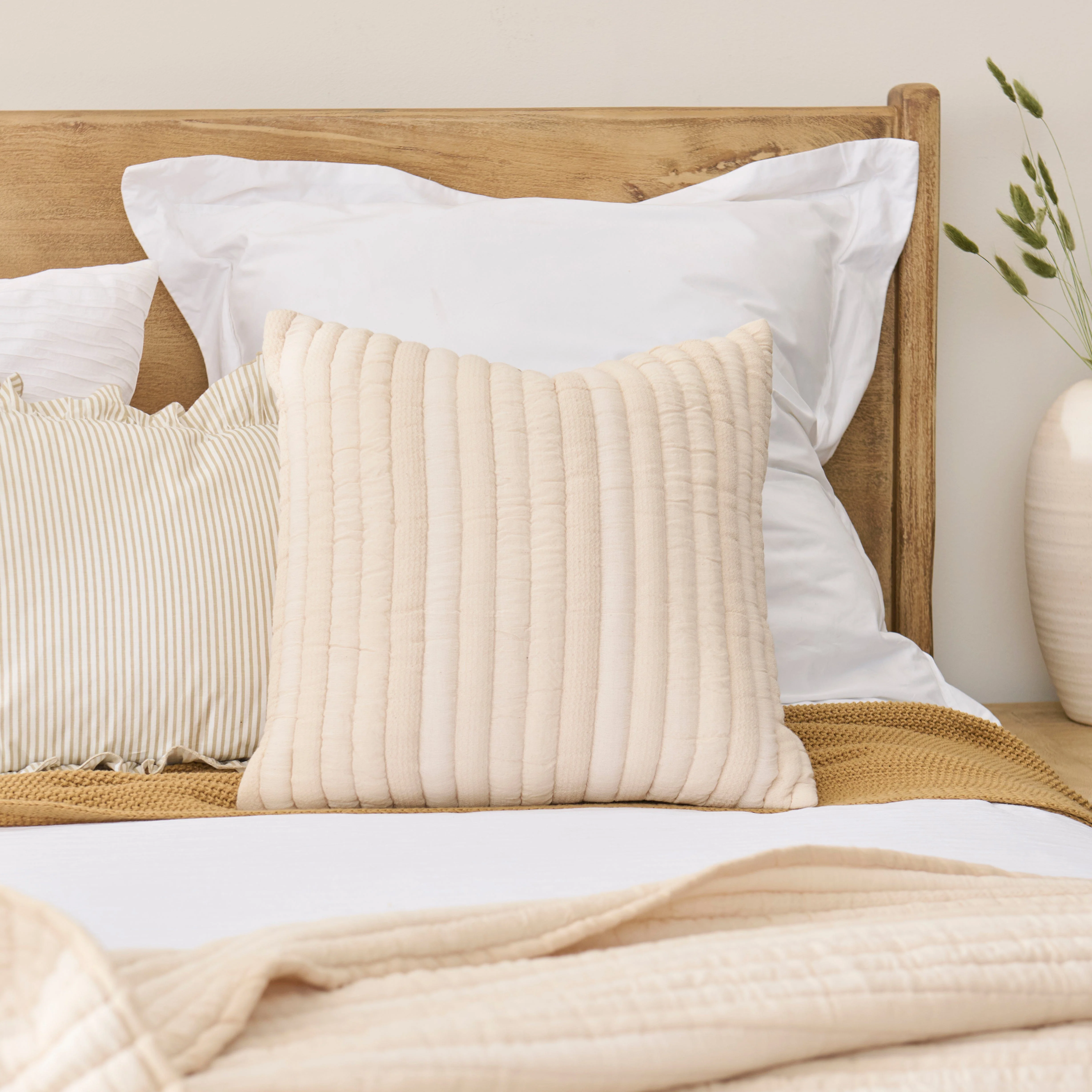 Malton 45 x 45cm Cotton Cushion Cover - Natural - Image 4