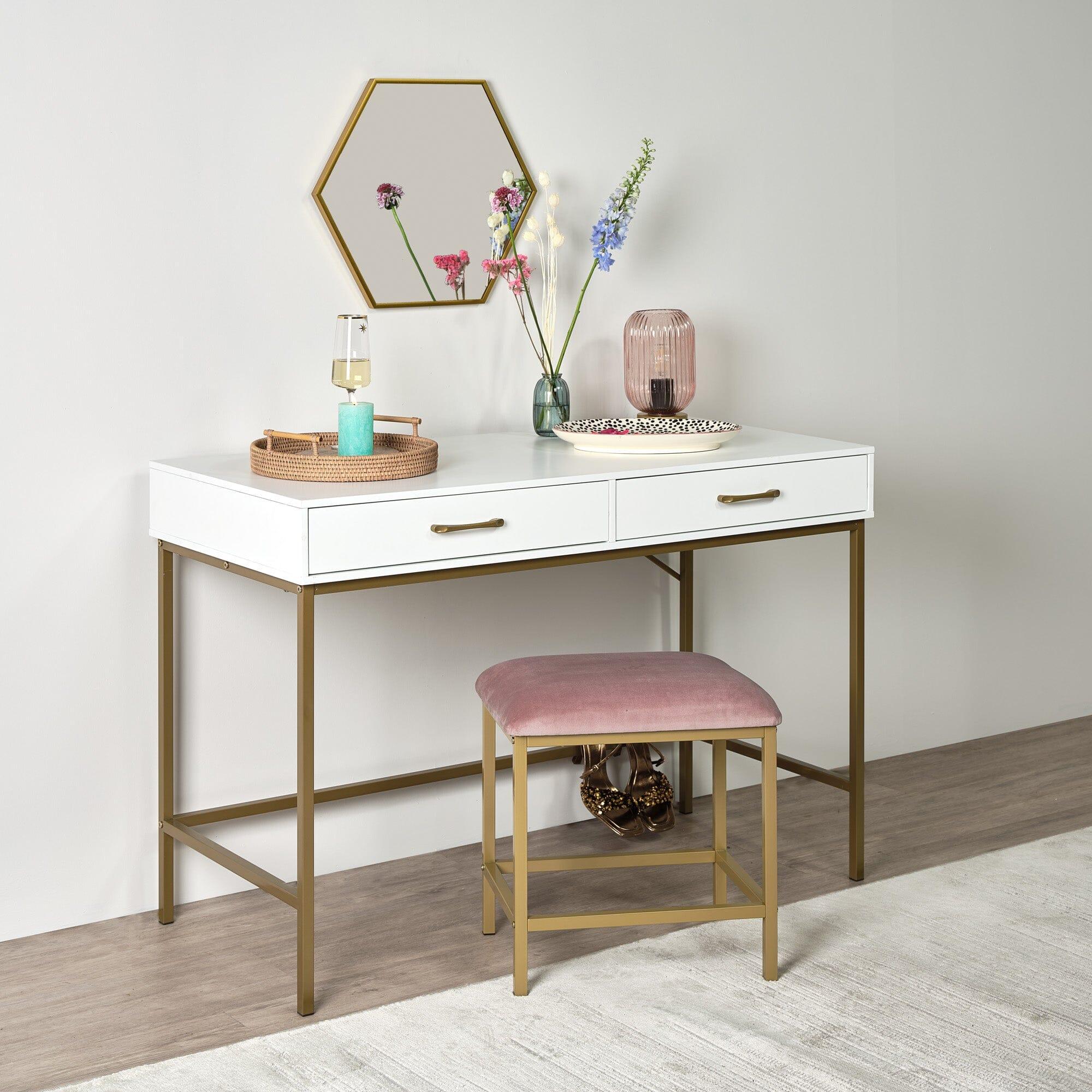 Marie White Dressing Table with Drawers - Image 3