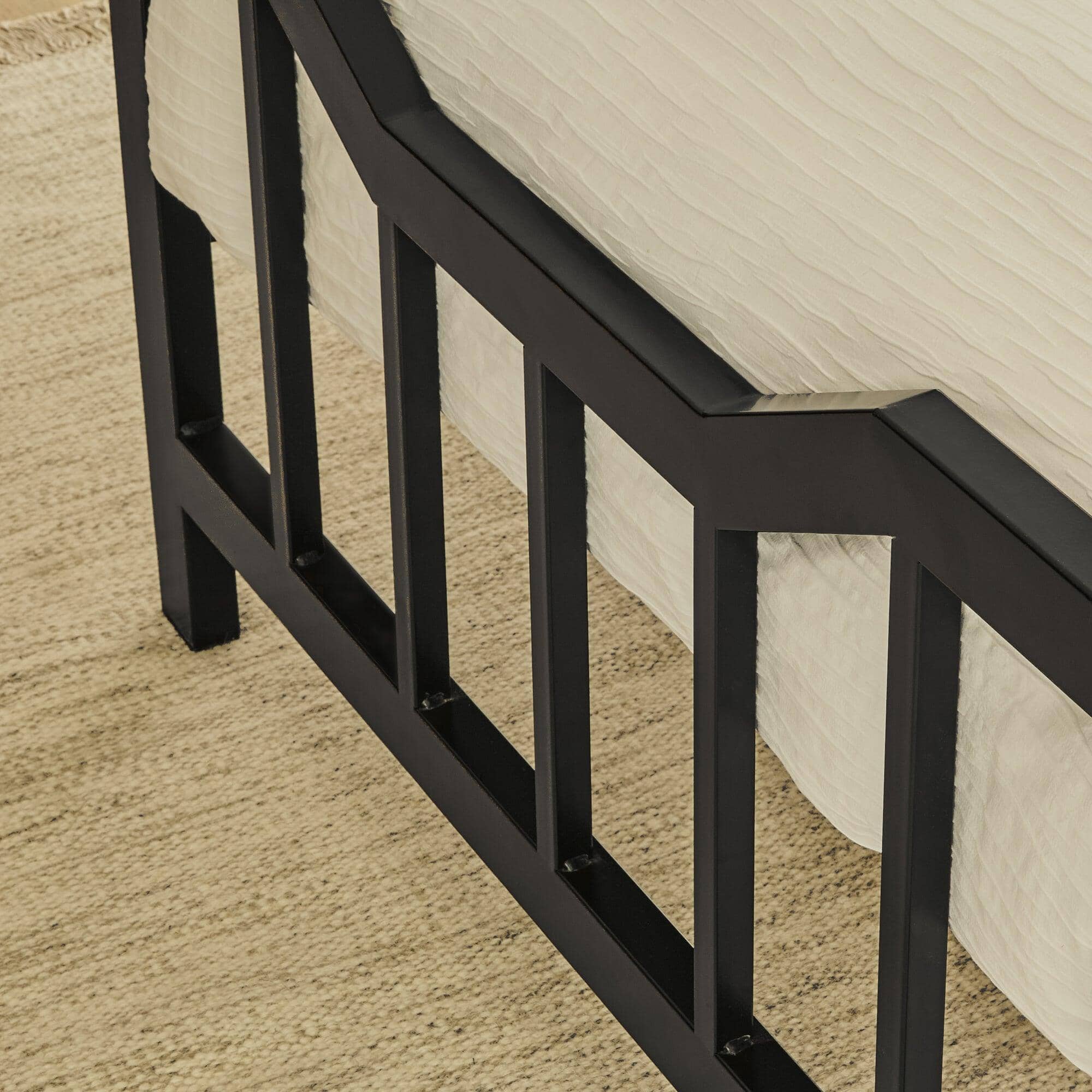 Marie Single Size Bed - Black Metal - Image 6