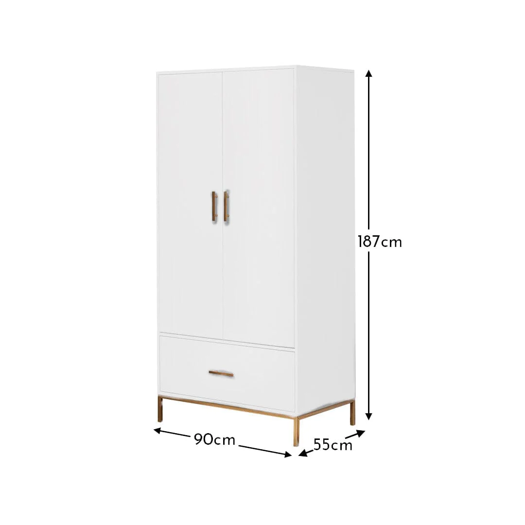 Marie Double Wardrobe - White - Image 5