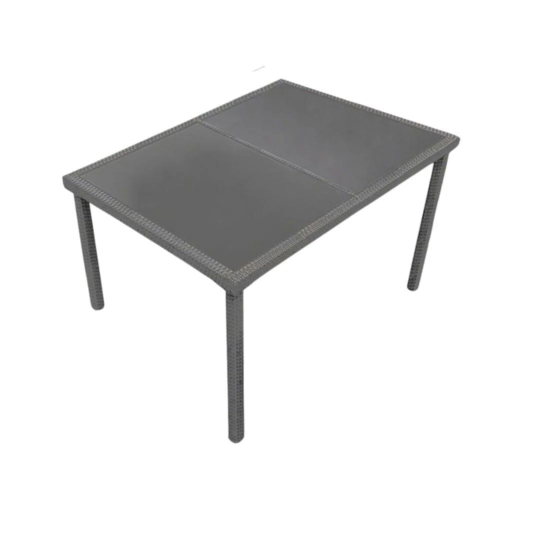 Marston 6 Seater Rectangular Garden Dining Table - Grey - Image 2
