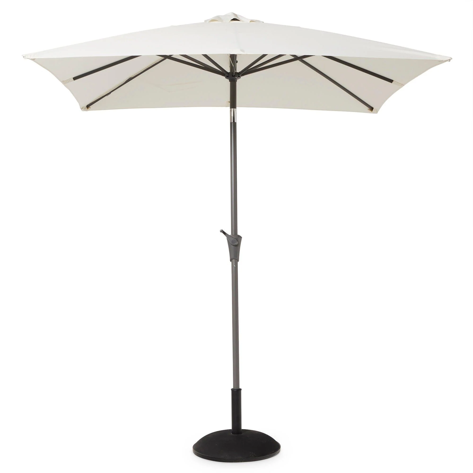 Marston 6 Seater Rattan Garden Dining Set with Cream Parasol - Grey - Polywood Top - Image 8