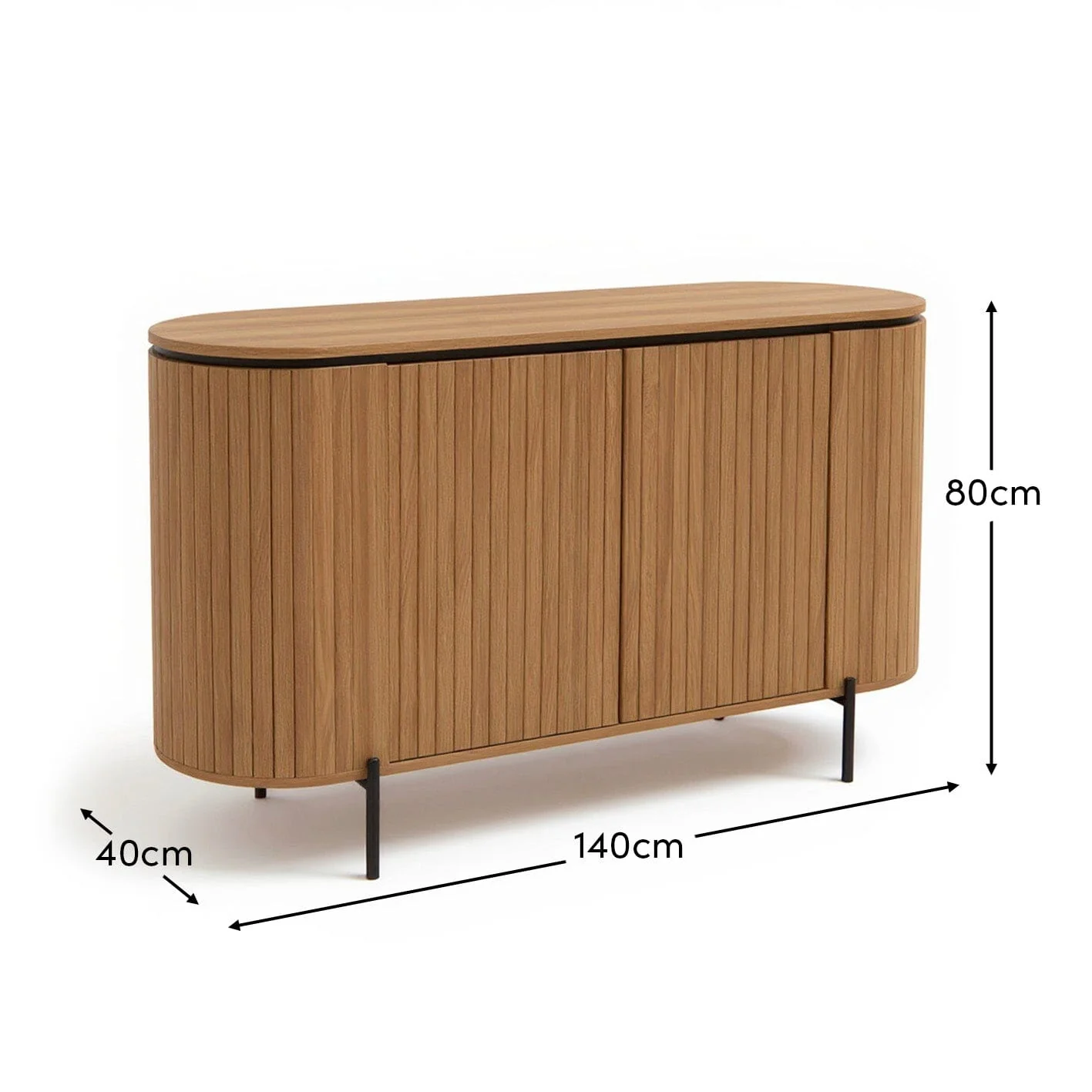 Matius 2 Door Large Sideboard - Seasoned Oak & Black - Image 14