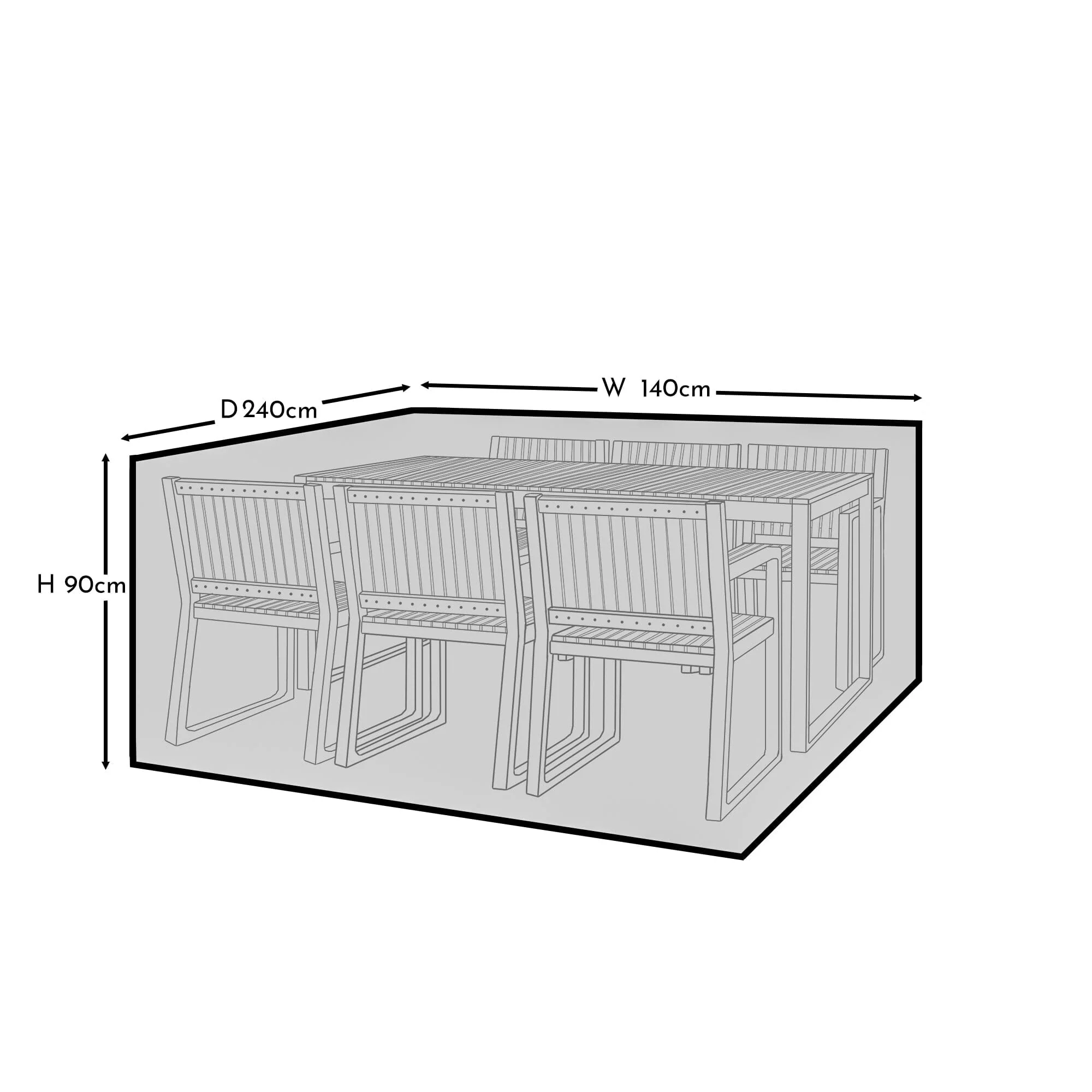 Medium Rectangular Garden Furniture Cover - Lennox - Marston - Shiro - Amelia & Hali Sets - Image 5