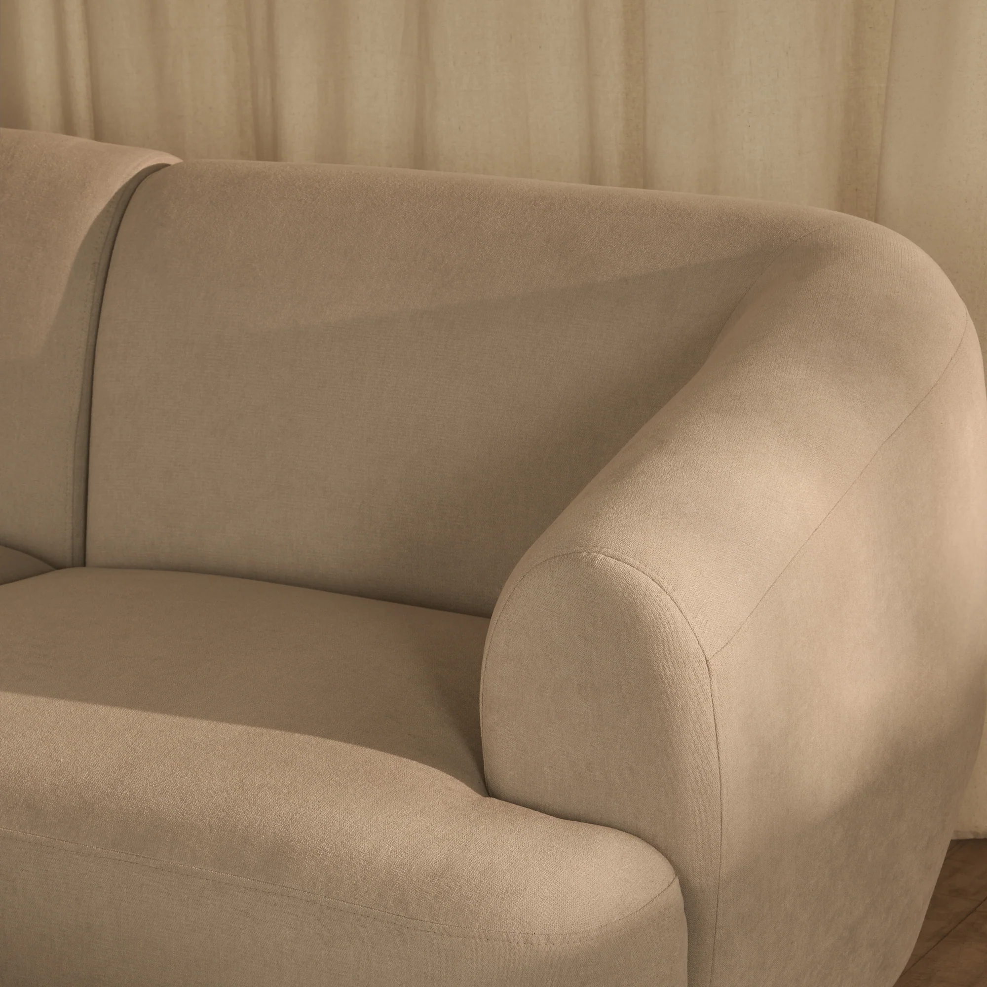 Nathalia Large Right Hand L-Shape Sofa - Soft Beige - Image 3