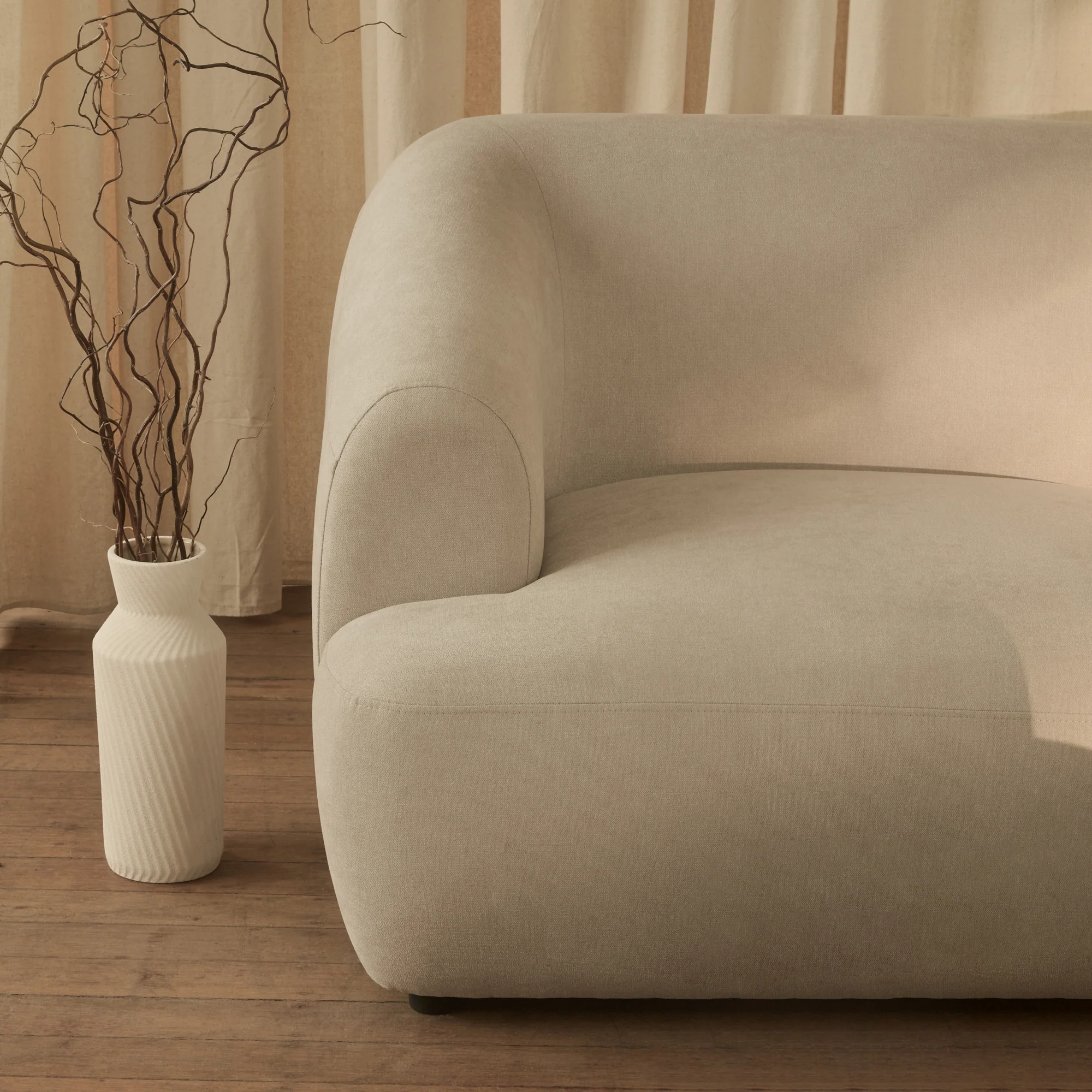 Nathalia Left Chaise Sofa - Soft Beige - Image 3