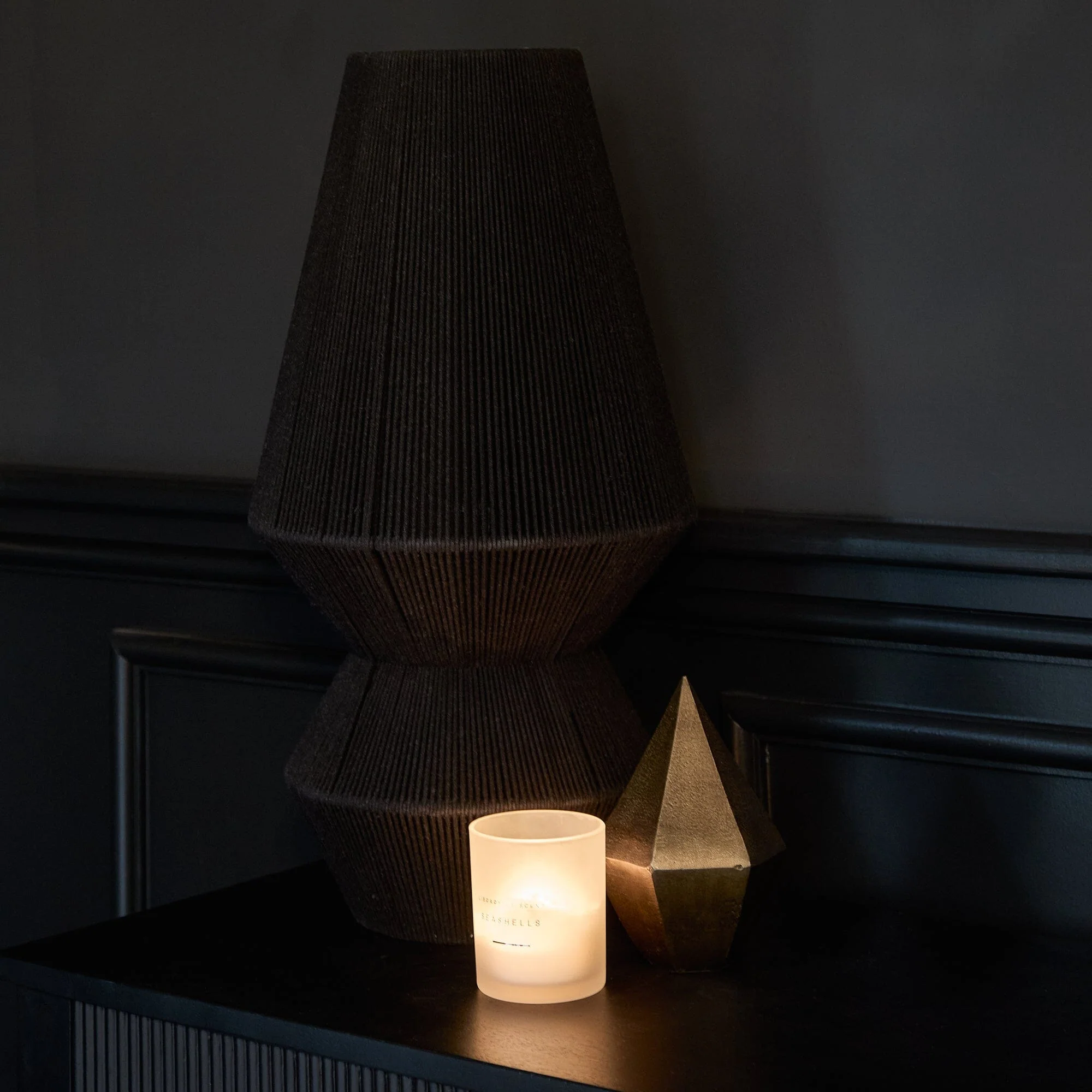 Neri Large Black Cotton String Table Lamp - Image 4