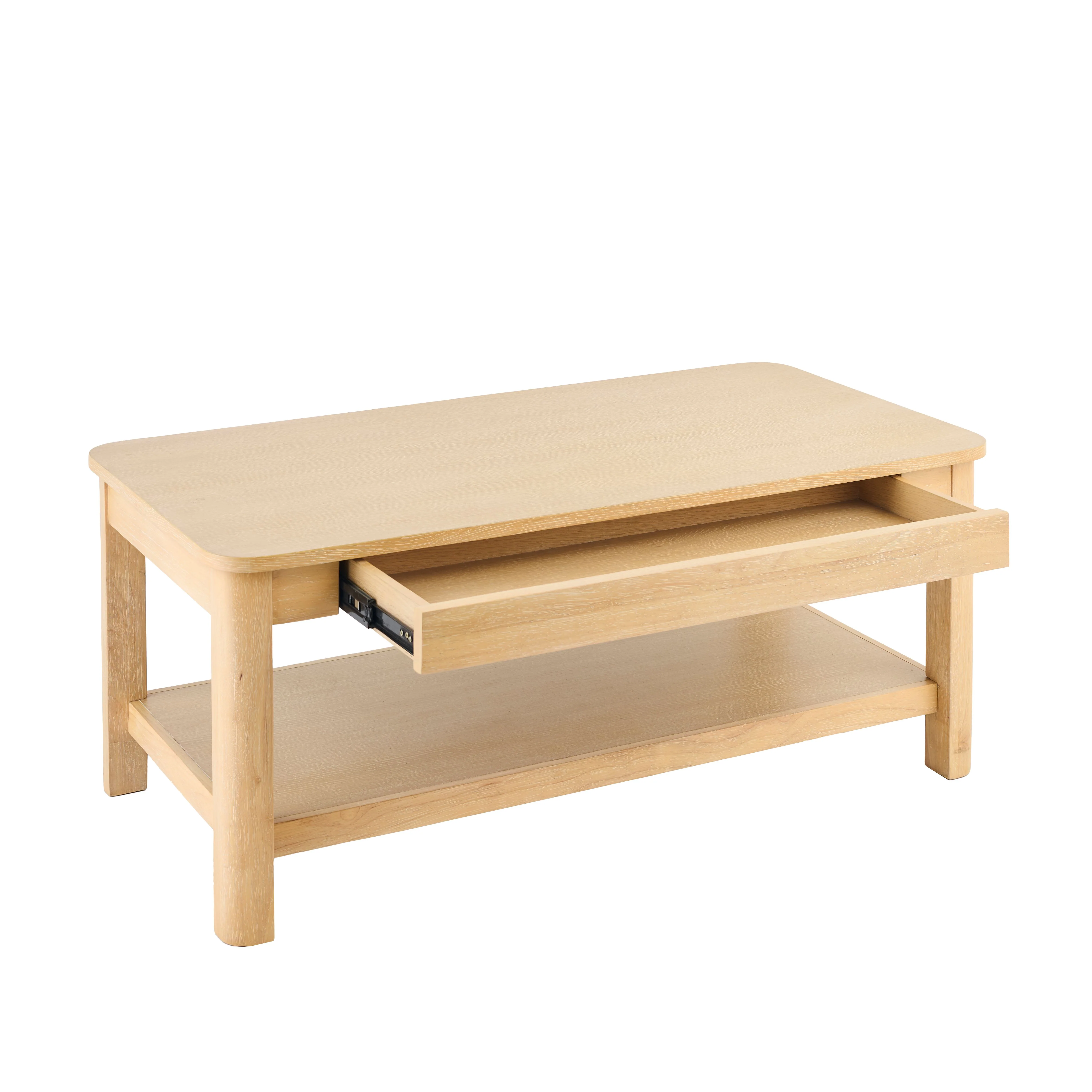 Noah Whitewash Oak Rectangular Coffee Table - Image 14