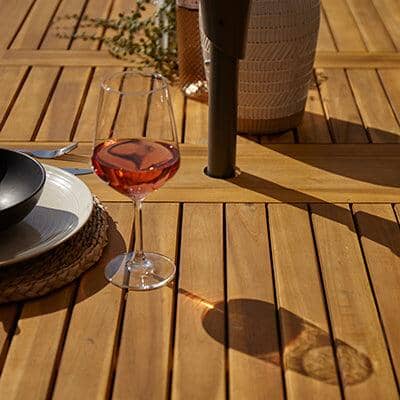 Oakley 4 Seater Wooden Extendable Garden Dining Set - Image 7