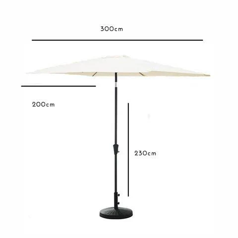 Oakley 6 Seater Wooden Extendable Garden Dining Set with Grey Parasol - Image 12