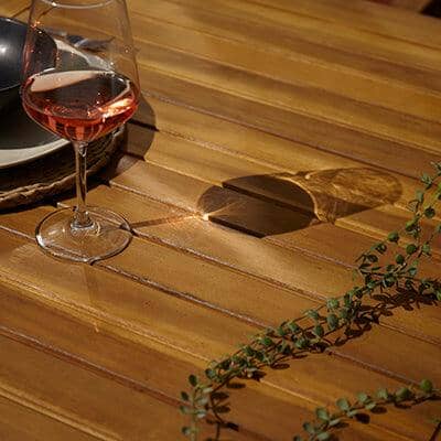 Oakley 6 Seater Wooden Oval Extendable Garden Dining Table 150-200cm - Image 6