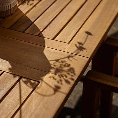 Oakley 6 Seater Wooden Oval Extendable Garden Dining Table 150-200cm - Image 7