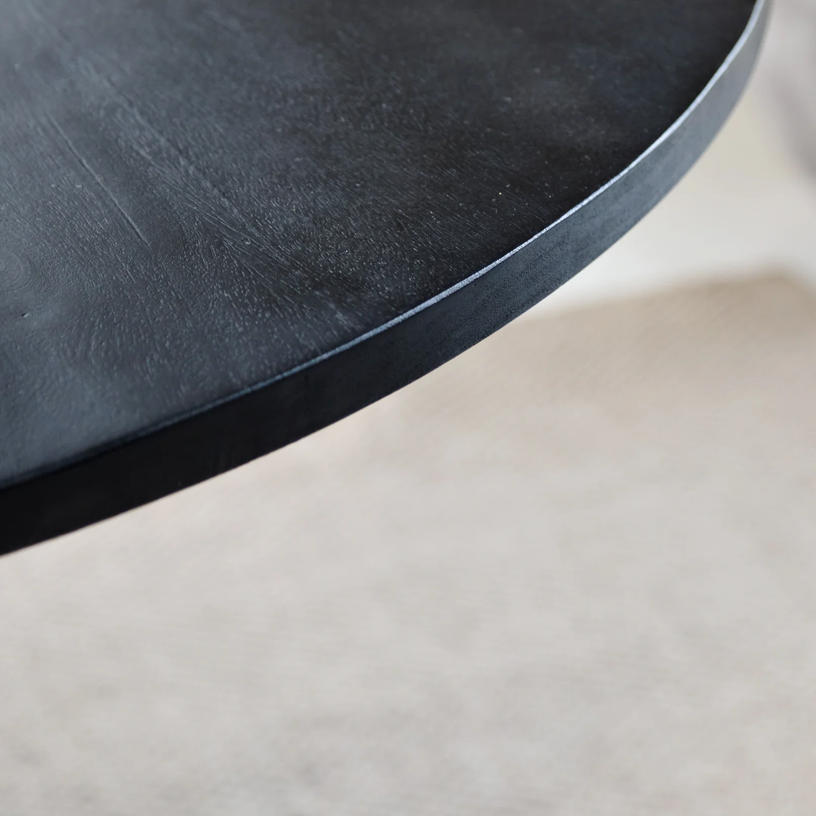 Orla Black Mango Wood Round Dining Table - Image 6