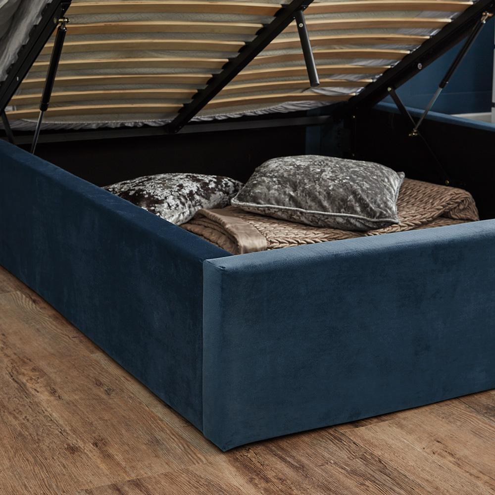 Otto Double Ottoman Bed - Royal Blue Velvet - Image 5