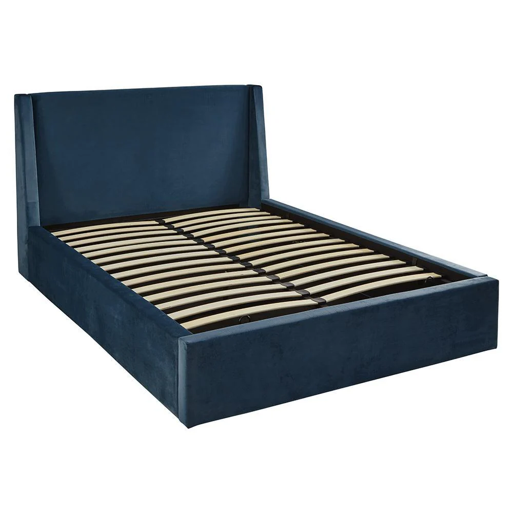 Otto Double Ottoman Bed - Royal Blue Velvet - Image 6