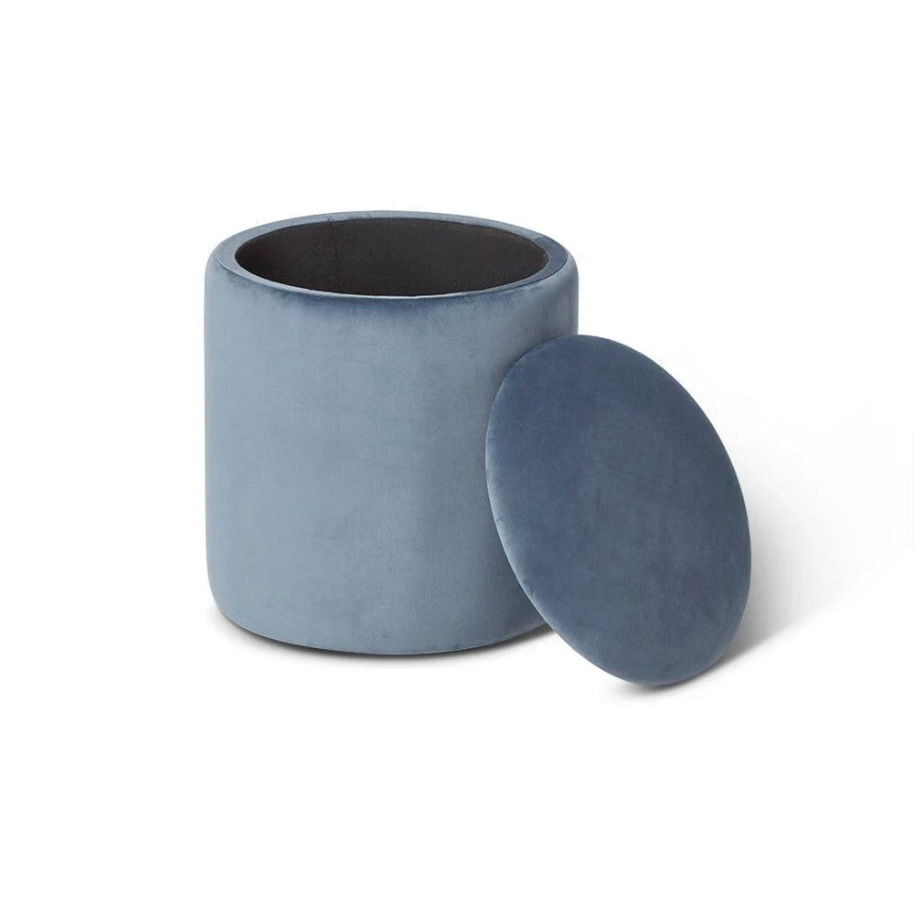 Outlet - Abigail Storage Pouffe/Footstool - Horizon Blue - Image 2