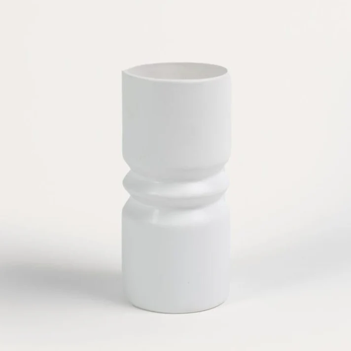 Outlet - Ackton 20cm Ceramic Vase - White
