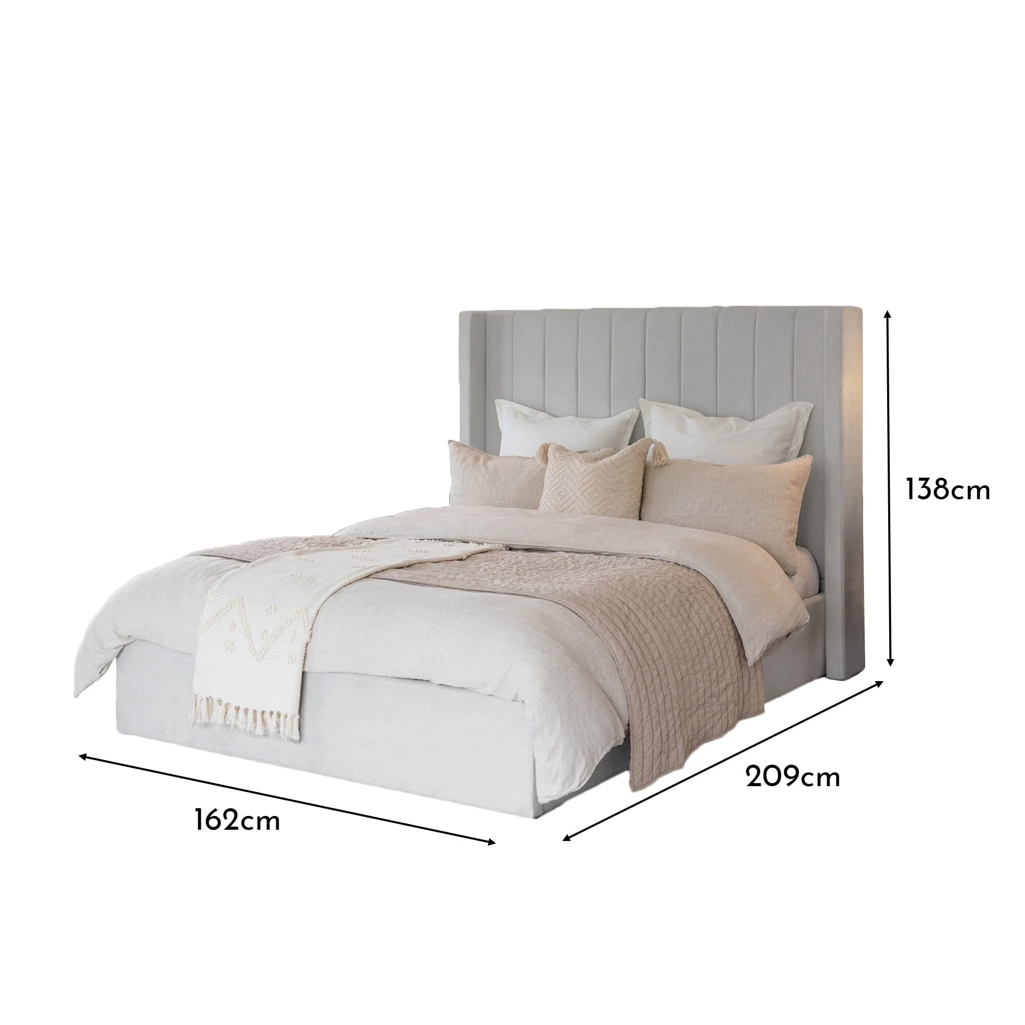 Alice Double Ottoman Bed - Cloud Grey - Image 9