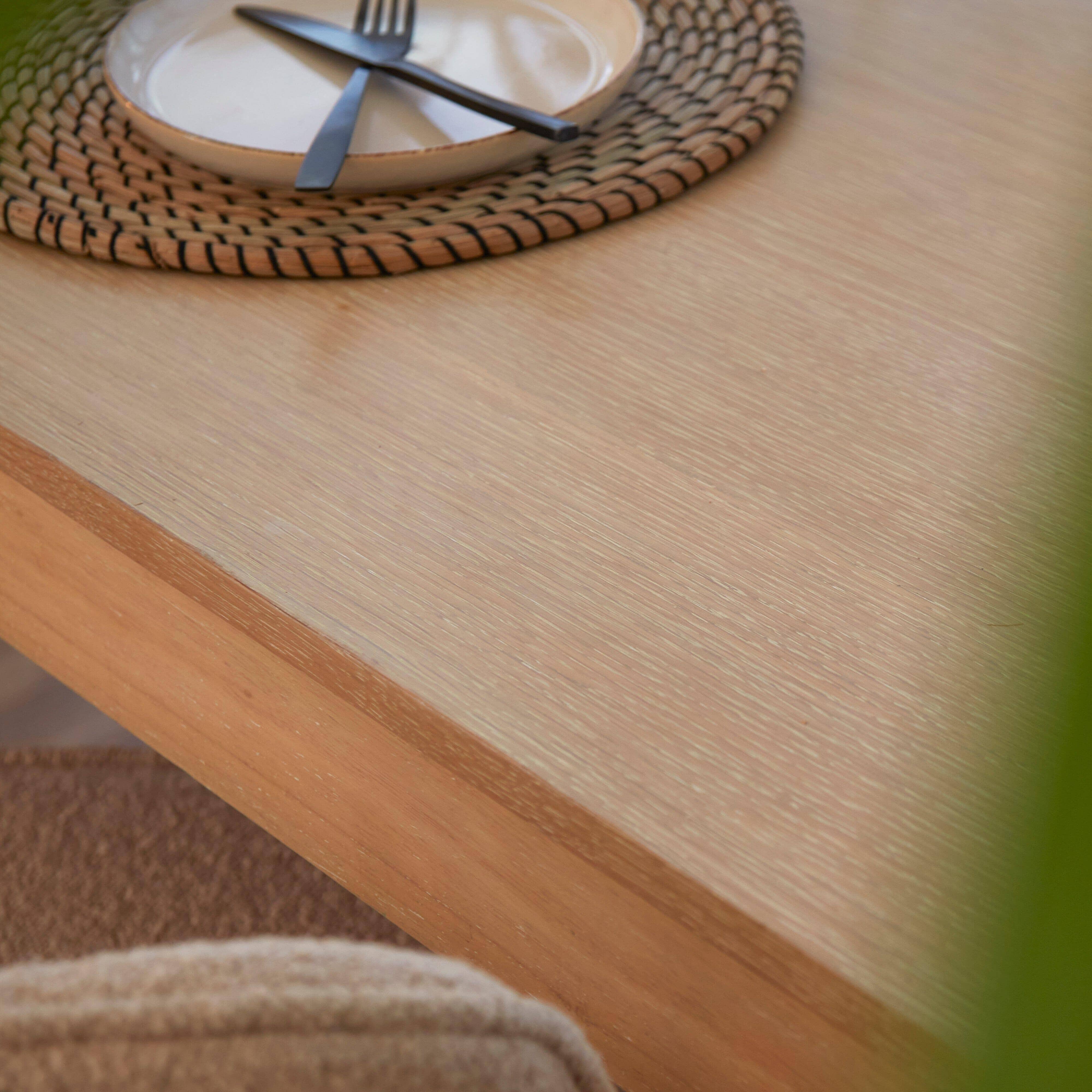 Amelia Whitewash Dining Table Set - 6 Seater - Freya Sand Dining Chairs - Whitewash Oak Legs - Image 5
