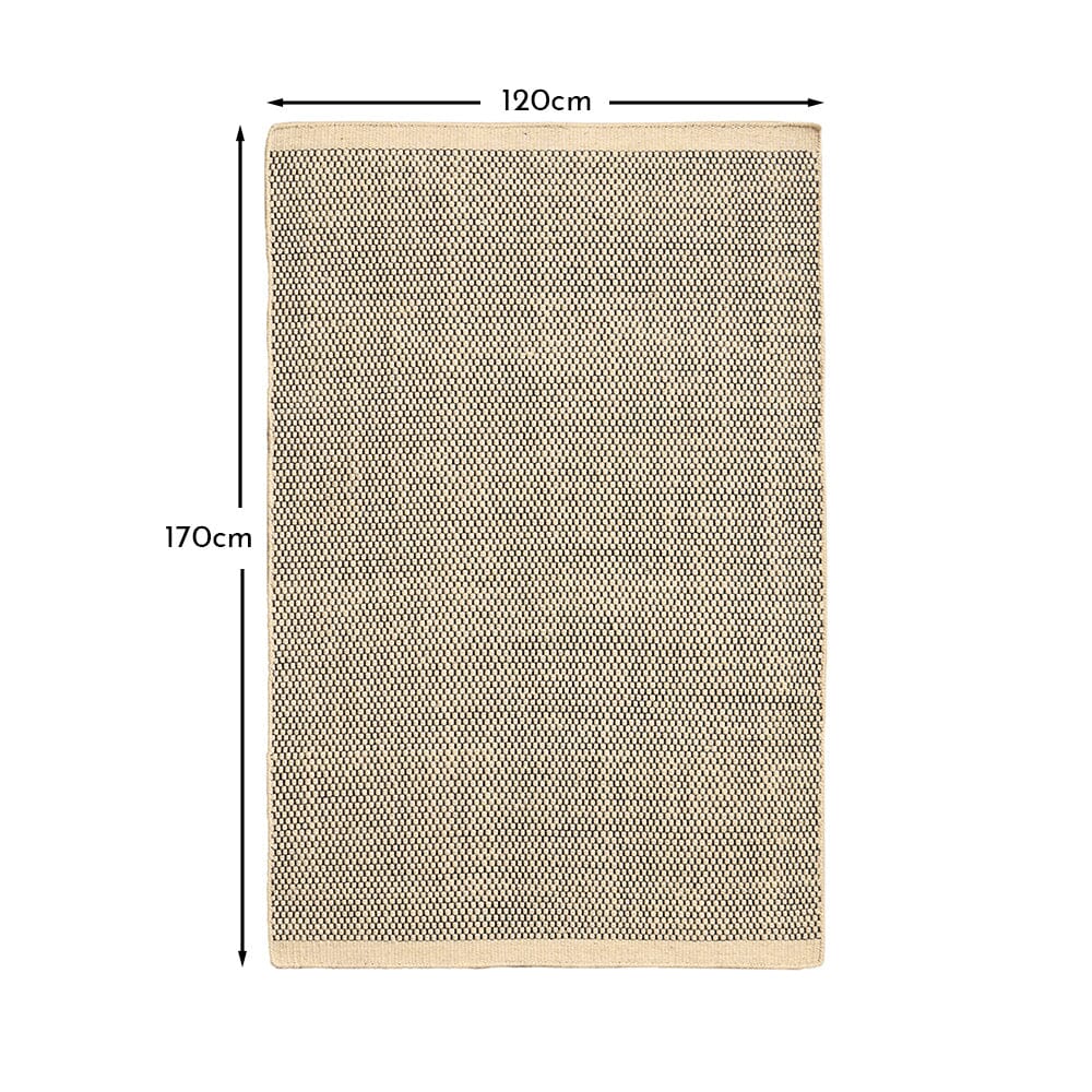 Atcham Black/Natural Pebble Wool with Cotton Rug - 120 x 170cm - Image 6