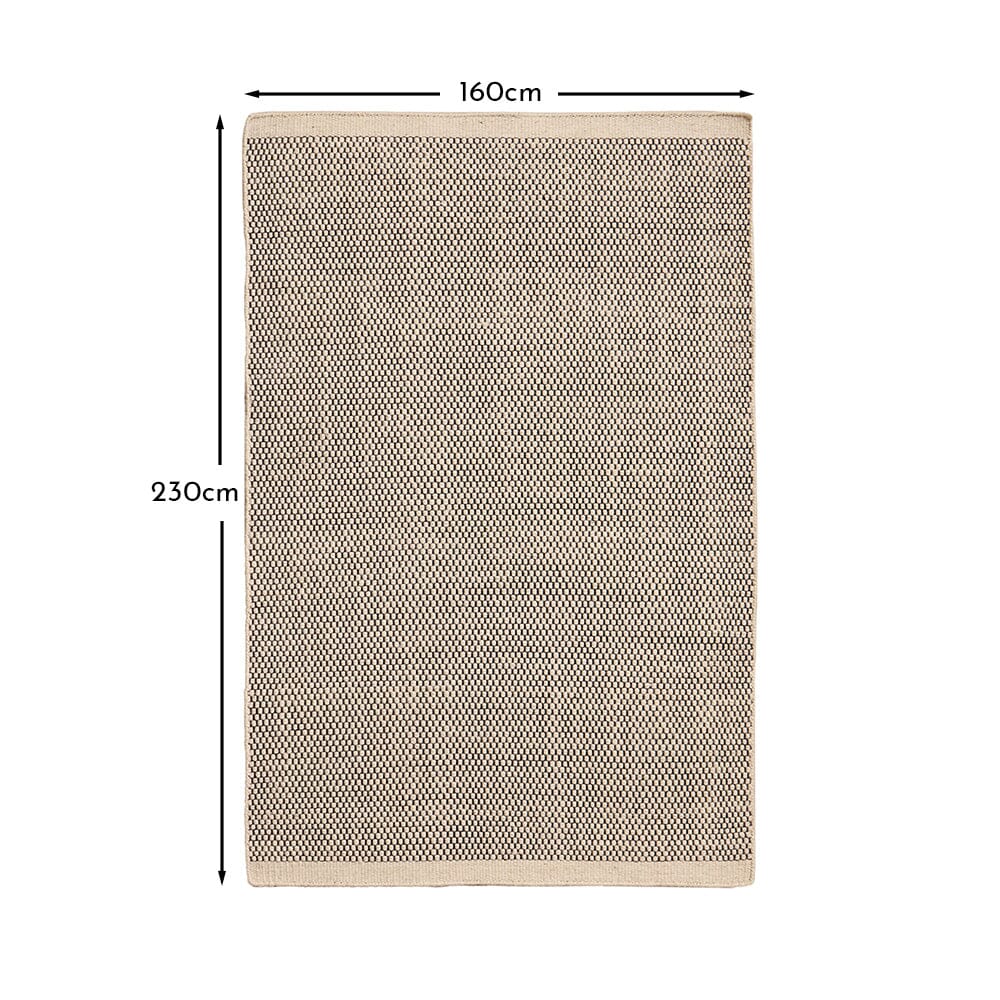 Outlet - Atcham Black/Natural Pebble Wool with Cotton Rug - 160 x 230cm - Image 7