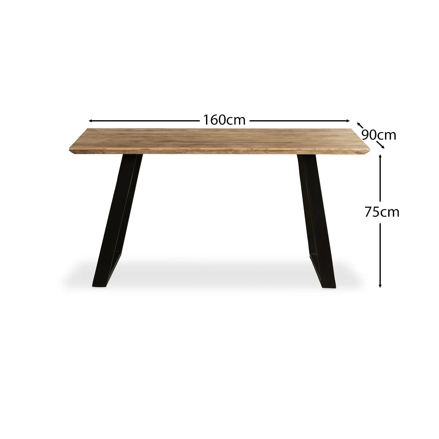 Outlet - Atlas Mango Wood Dining Table - Black Legs - Image 6