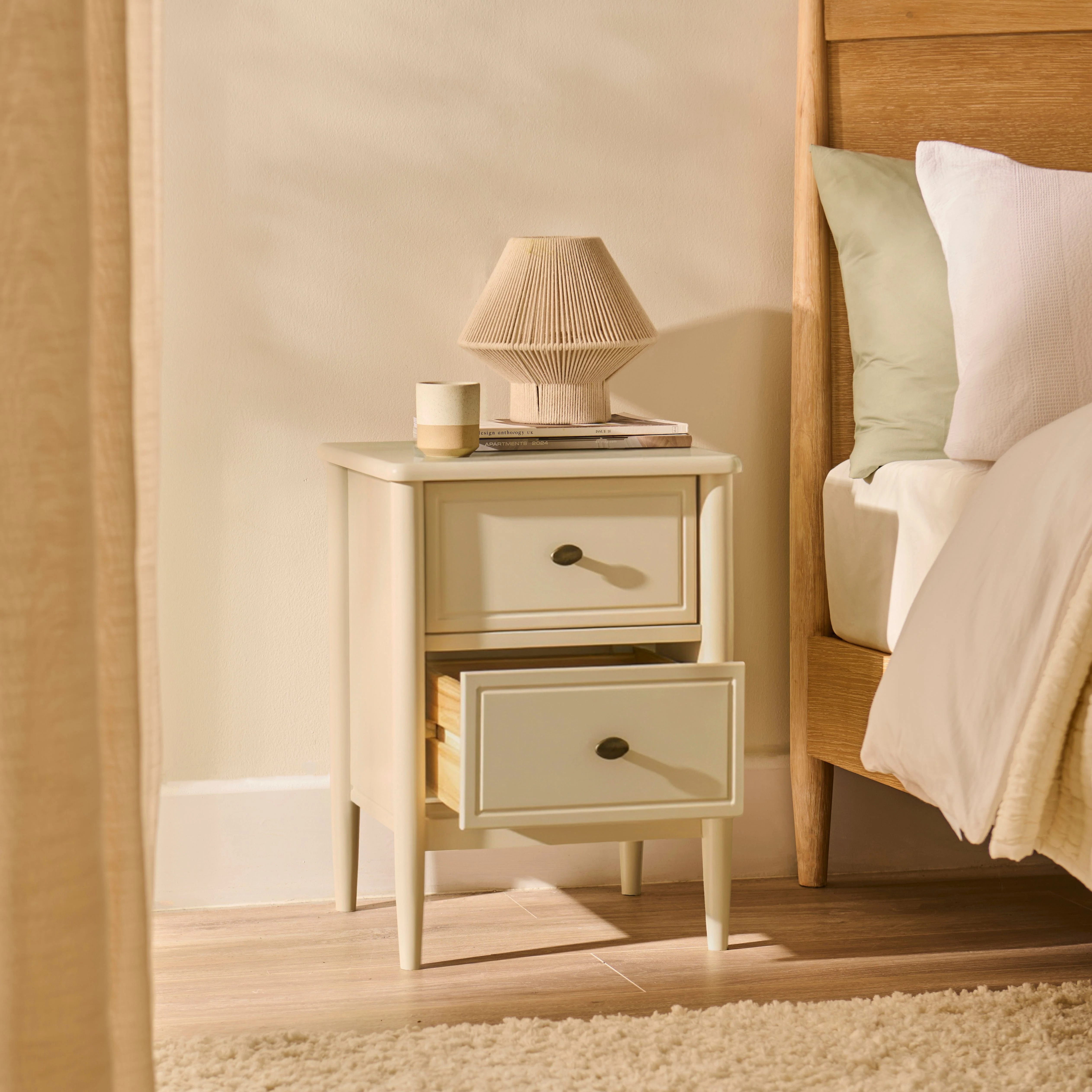 Aubrey 2 Drawer Bedside Table - Driftwood - Image 7