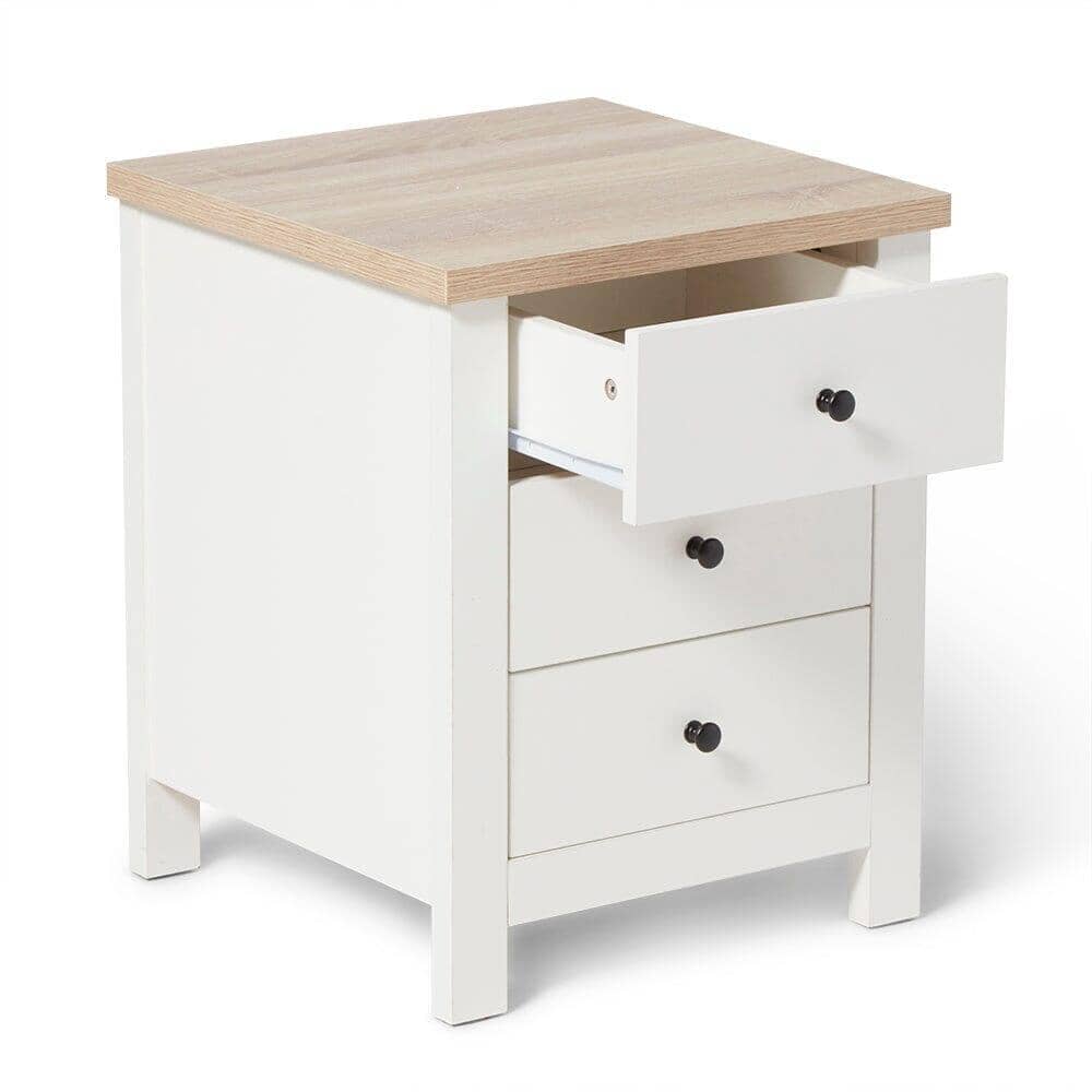 Outlet - Bampton 3 Drawer Bedside Table - Alabaster White - Image 4
