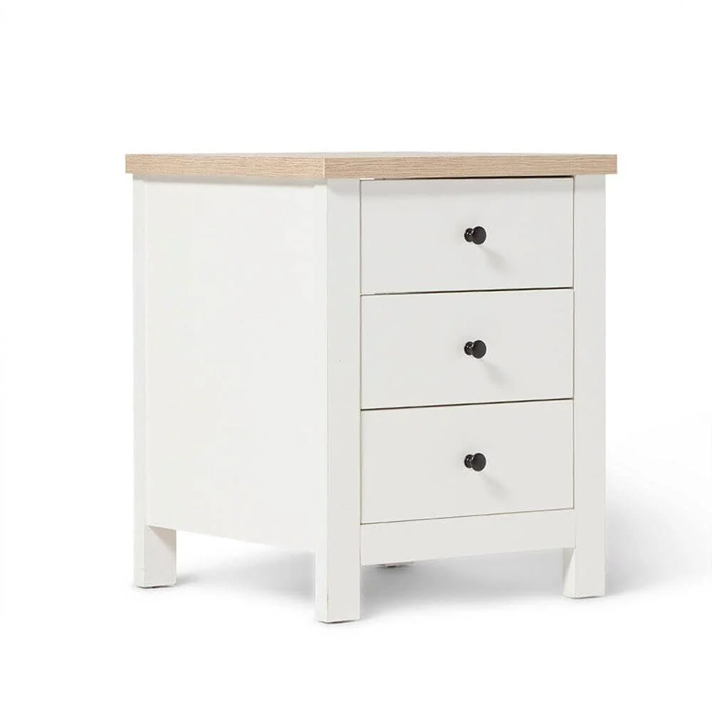 Outlet - Bampton 3 Drawer Bedside Table - Alabaster White - Image 6
