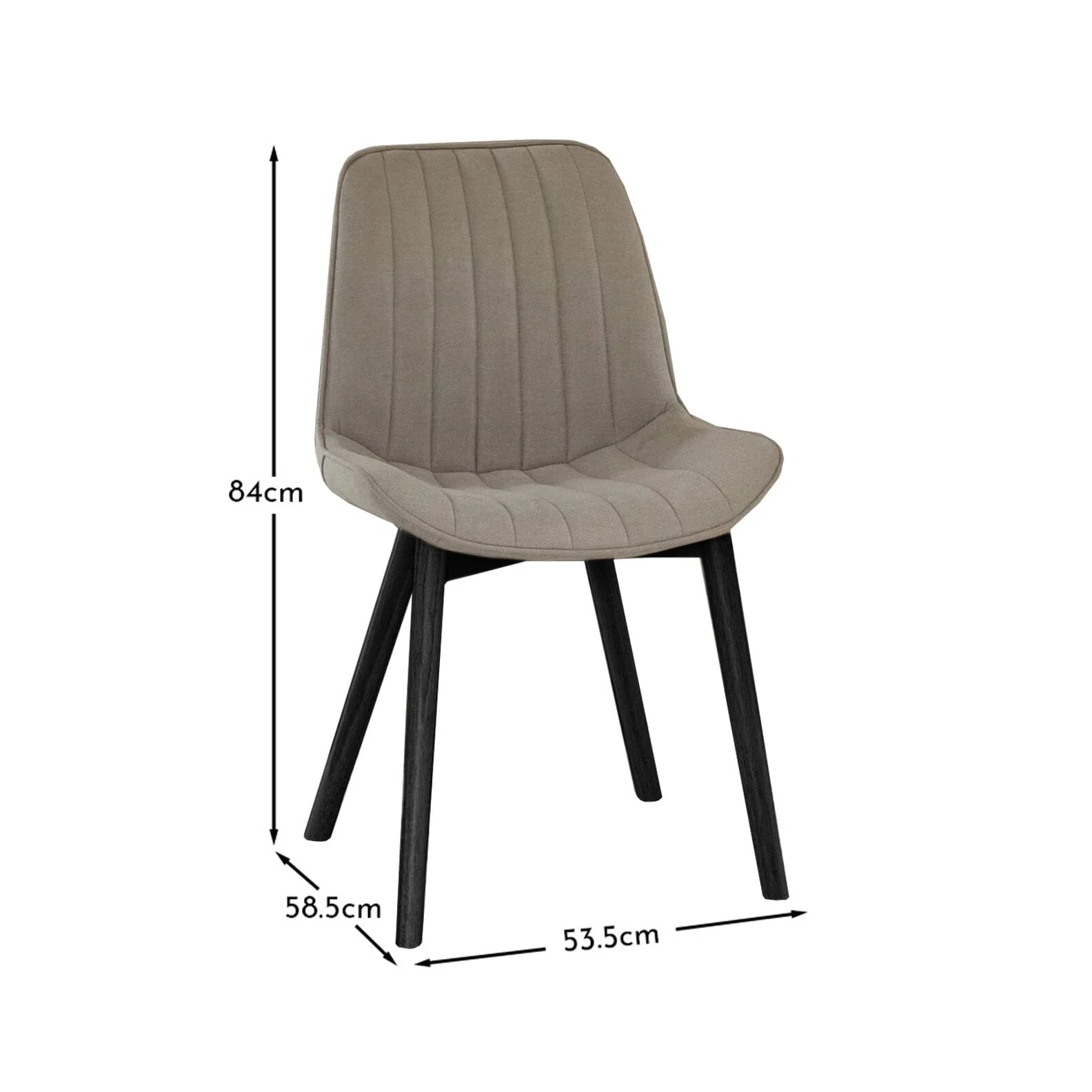 Outlet - Bella Dining Chairs - Set of 2  - Soft Beige with Black Oak Legs - Image 5