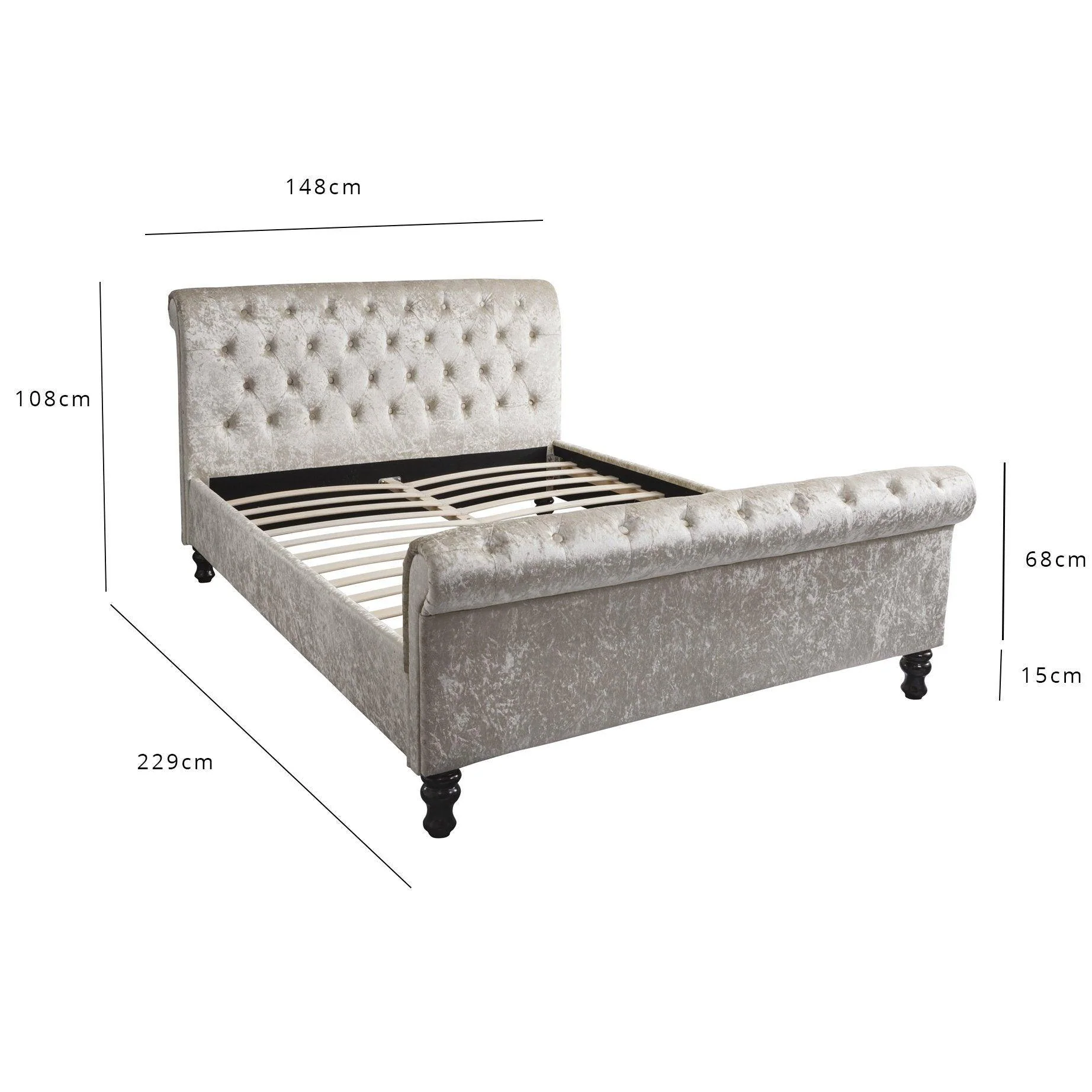 Outlet - Blenheim Double Bed Champagne - Image 9