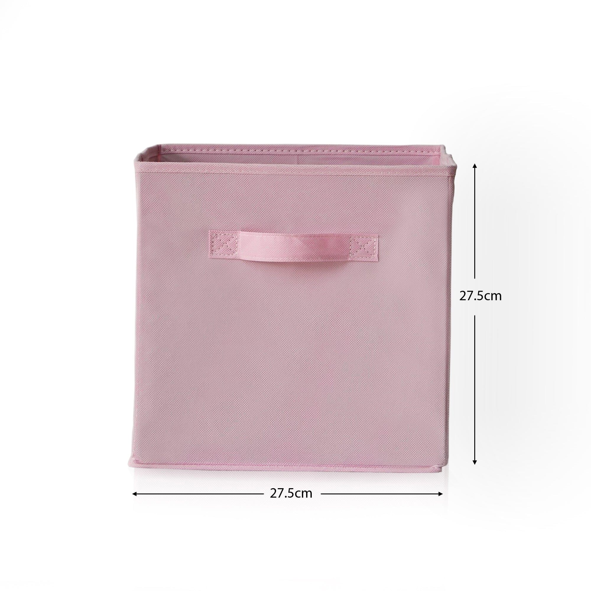 Cara Fabric Cube Storage Box - Large - Pink - Image 4
