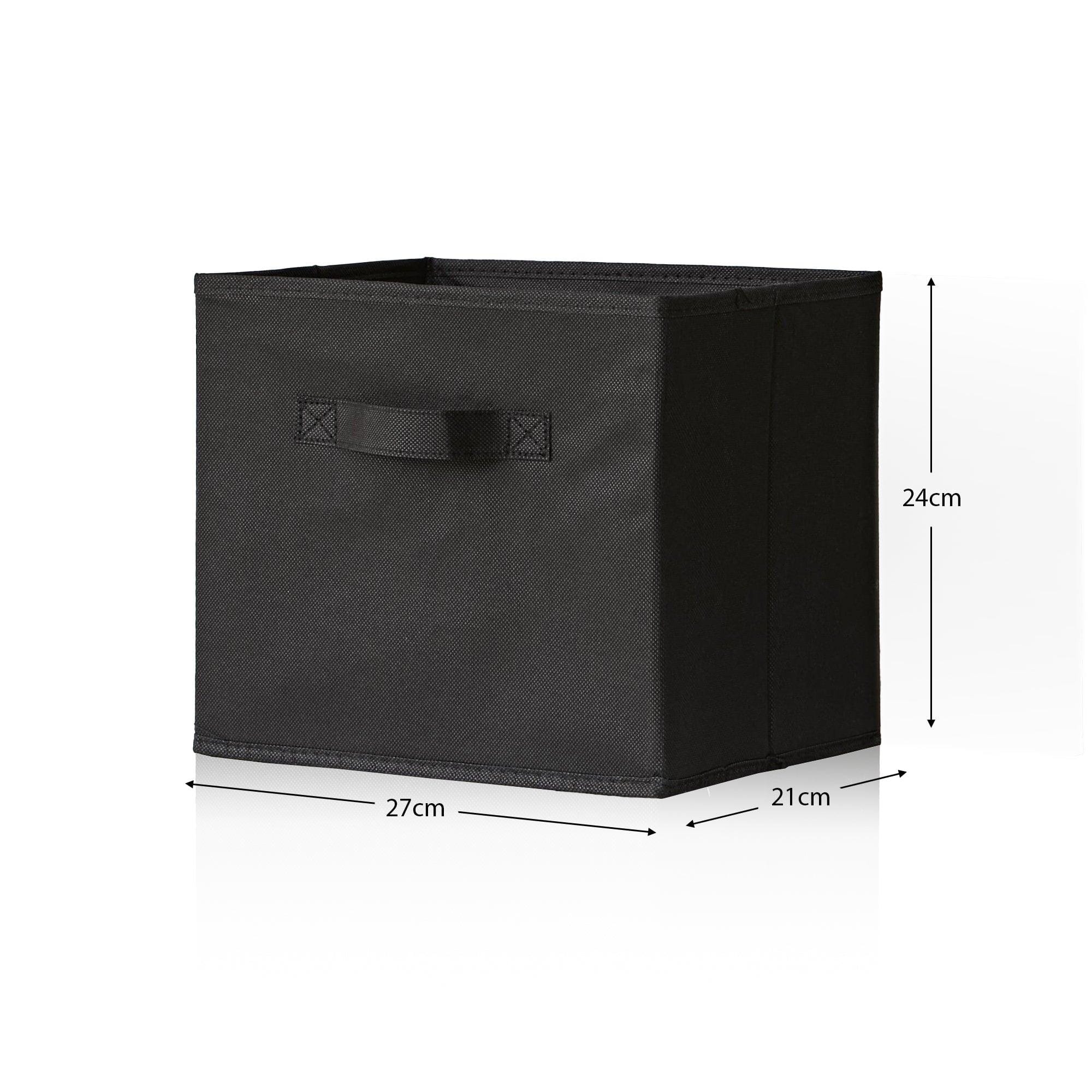 Outlet - Cara Fabric Cube Storage Box - Small - Black - Image 5