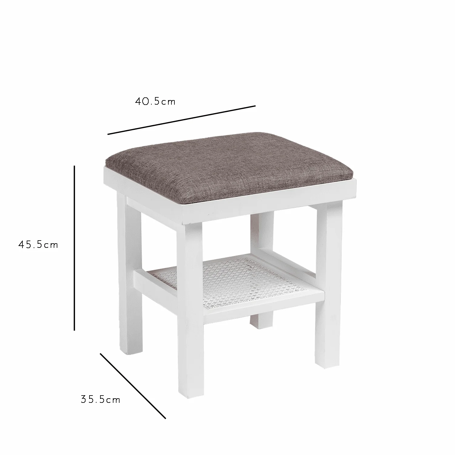 Outlet - Charlie Dressing Table Stool - White - Image 5