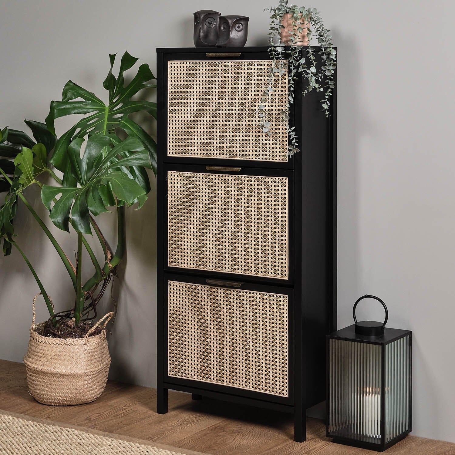 Outlet - Charlie shoe cabinet - 3 door - black - Image 3