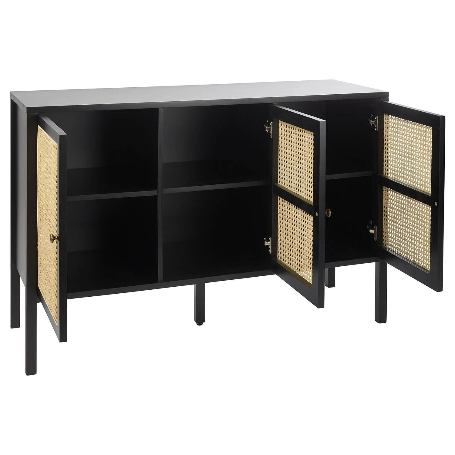 Outlet - Charlie Sideboard - Cane Front - Black - Image 7