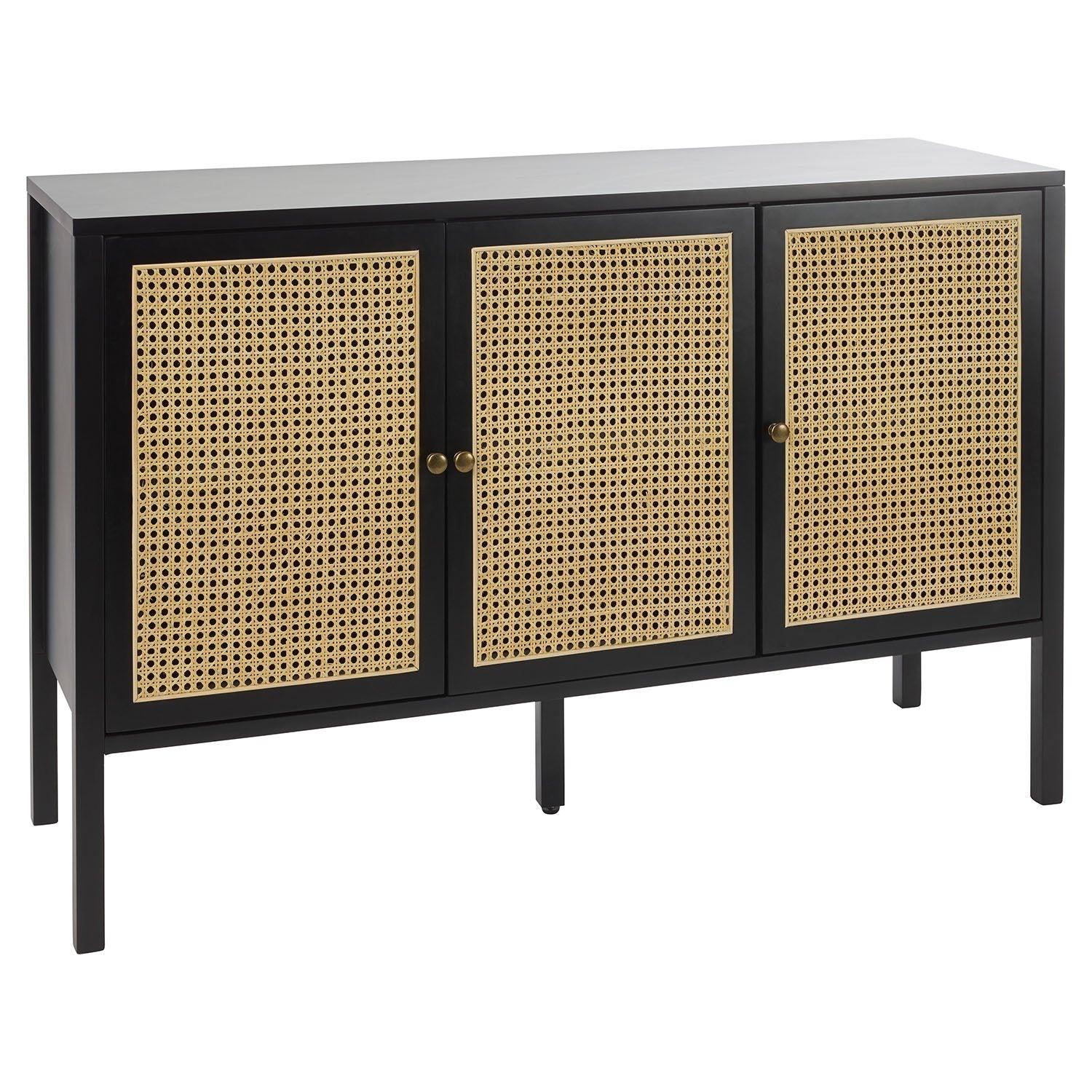 Outlet - Charlie Sideboard - Cane Front - Black - Image 8
