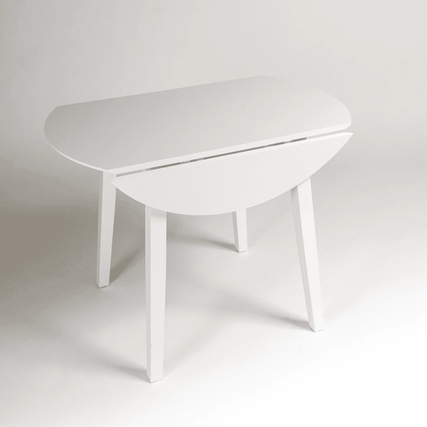 Outlet - Charlie White Round dining table - with drop leaf - Image 2