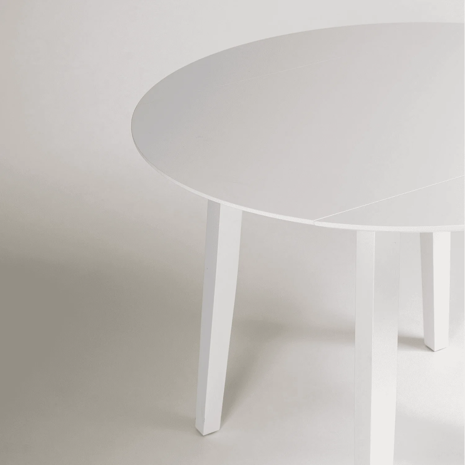 Outlet - Charlie White Round dining table - with drop leaf - Image 4