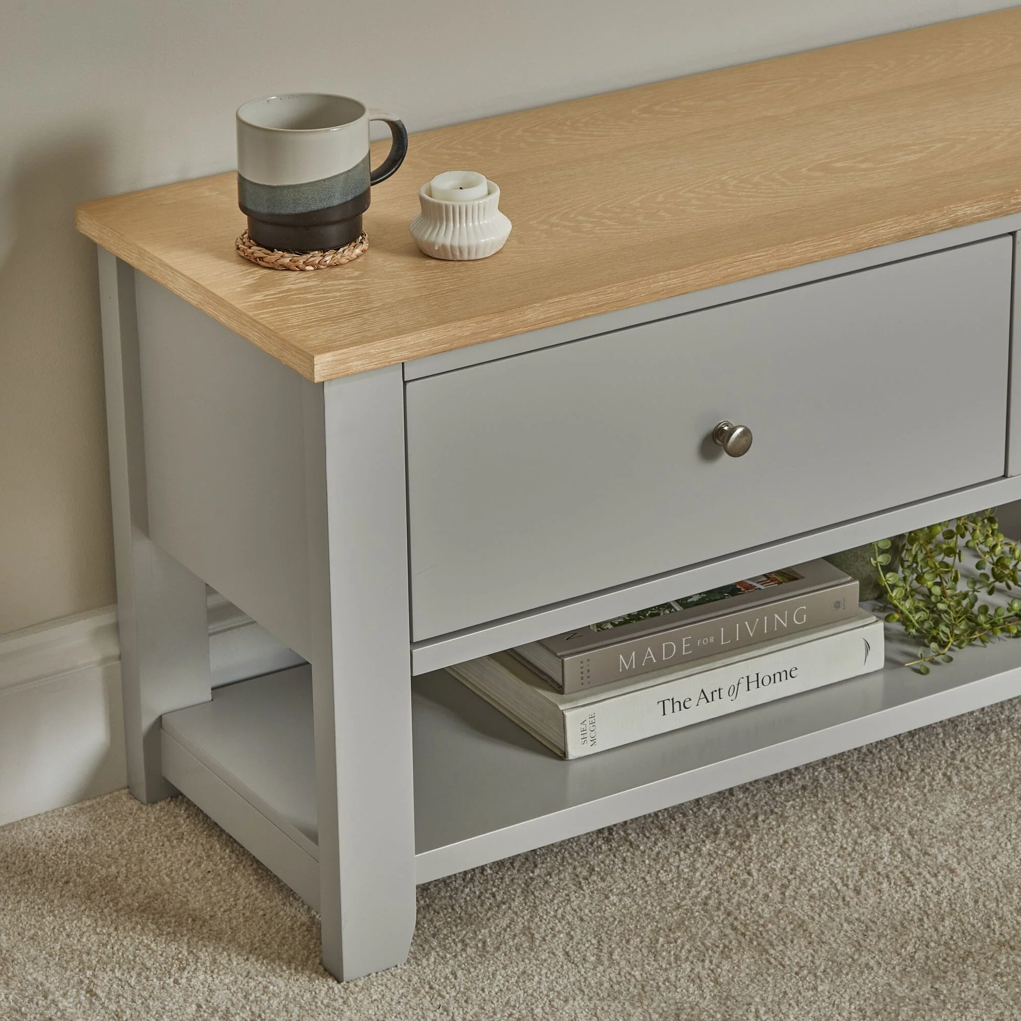 Outlet - Chatsworth Linen Grey TV Unit - Image 3