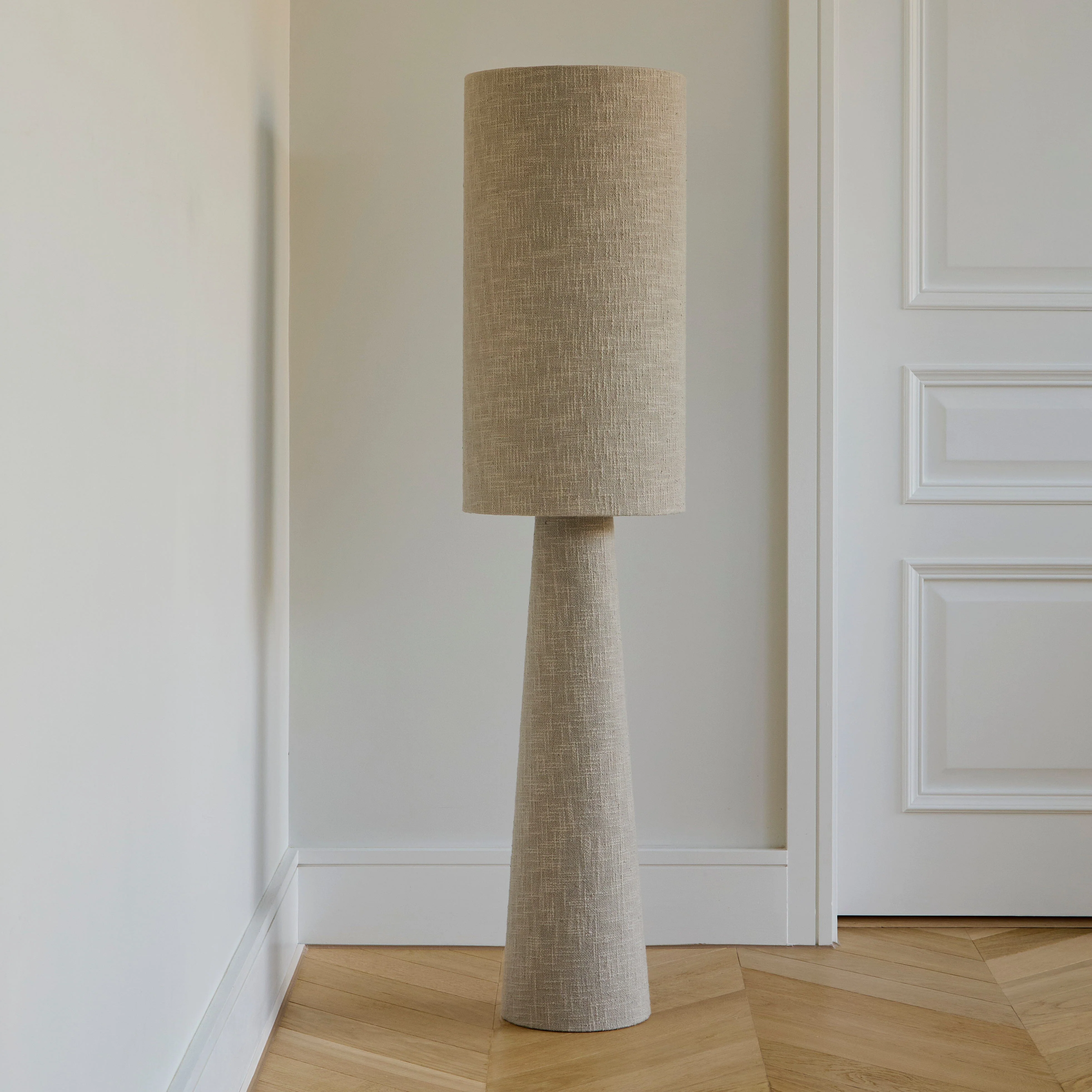 Chattendon 130cm Floor Lamp - Driftwood Slub Linen