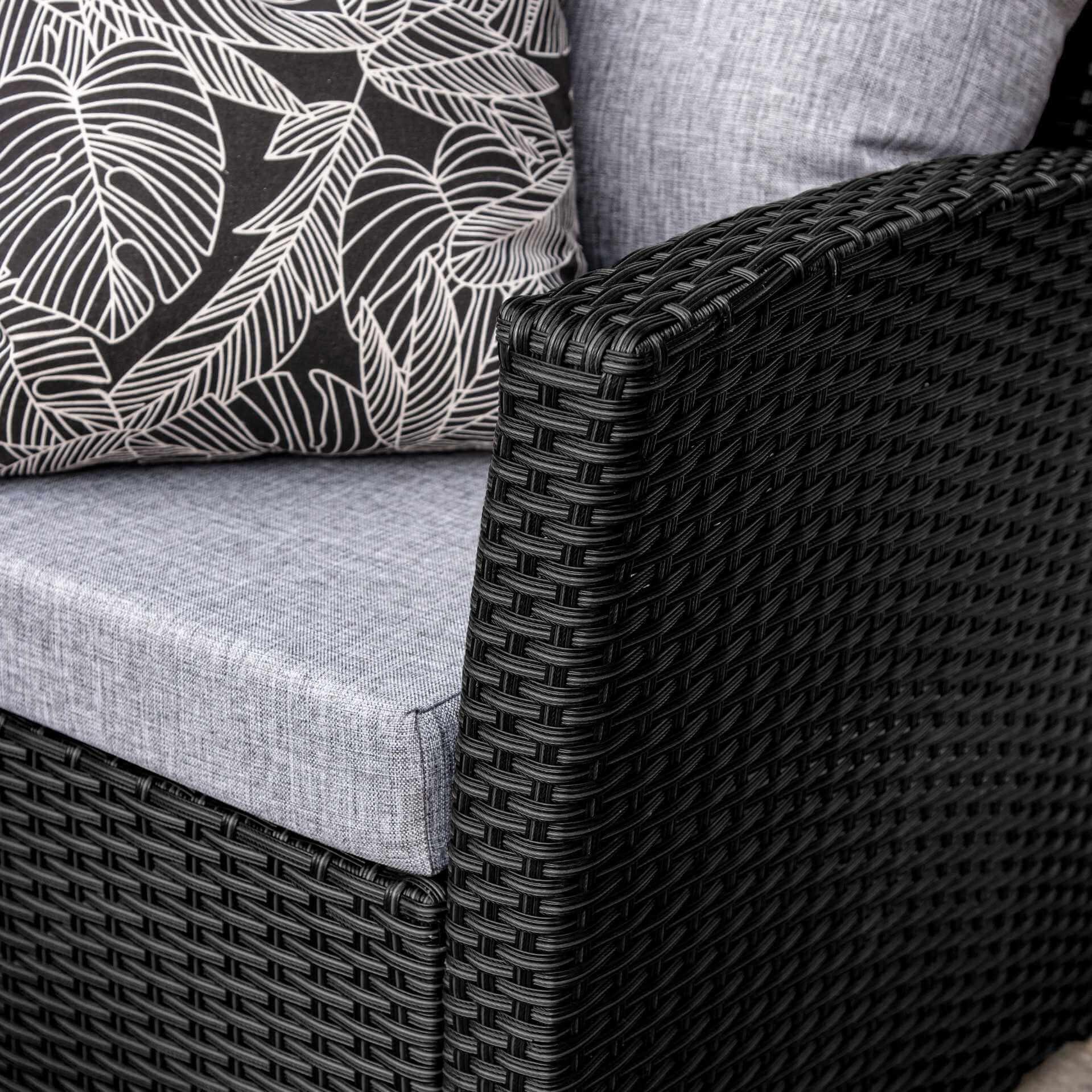 Outlet - Cote Garden Sofa Set - 4 Seater - Black Rattan - Image 2