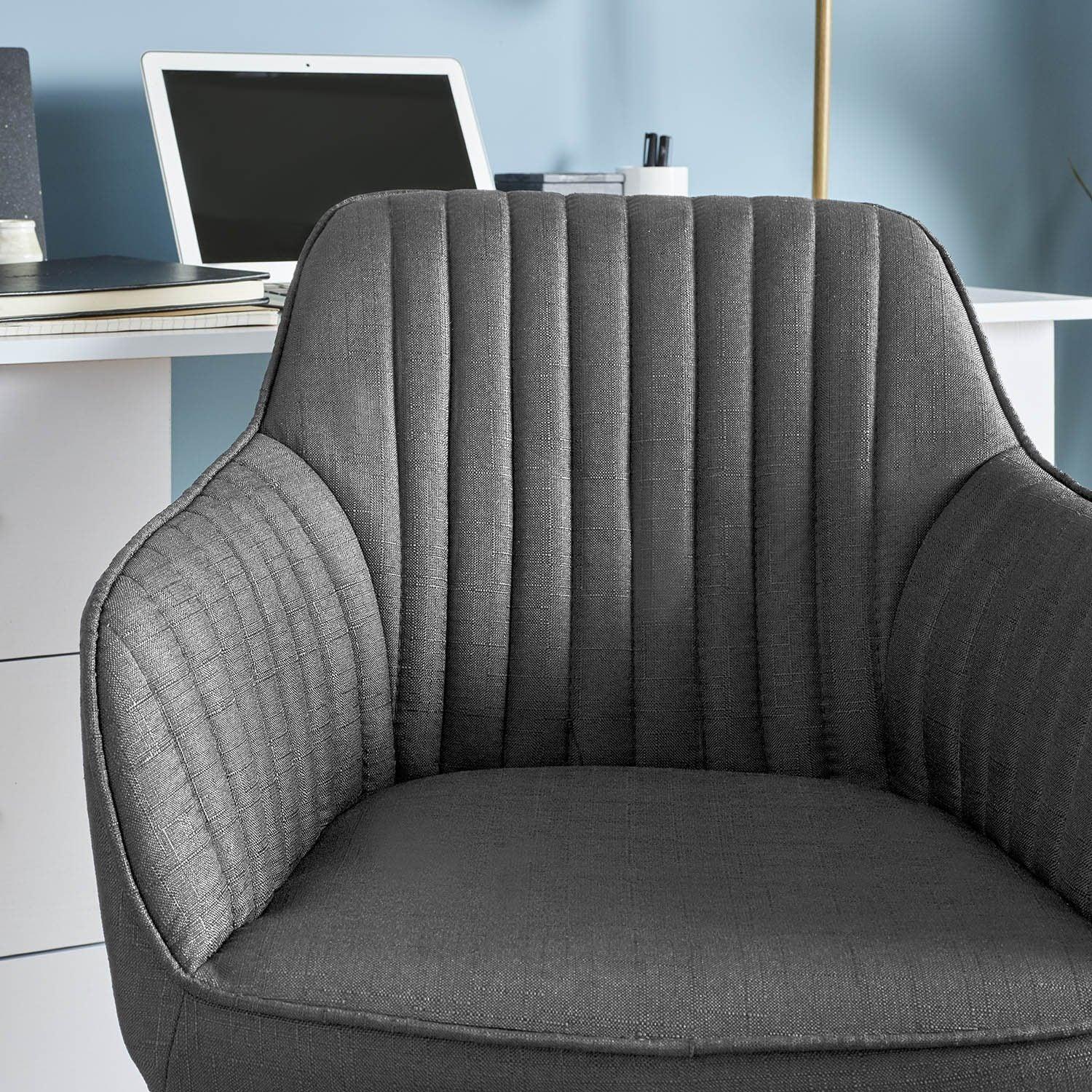 Outlet – Darcy swivel chair - fabric - grey and black - Image 2