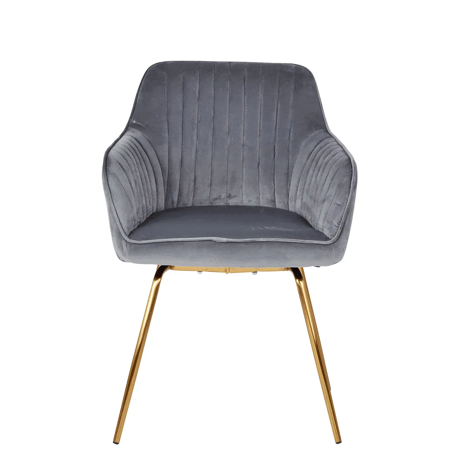 Outlet - Darcy swivel chair - velvet - grey and gold - Image 6