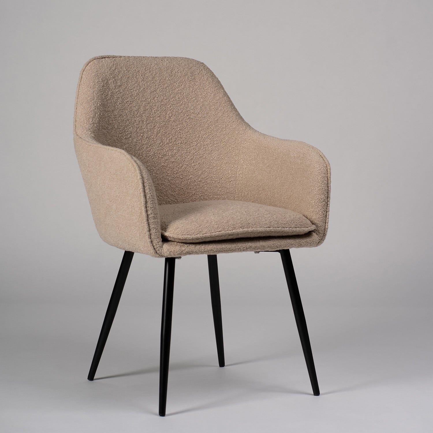 Outlet - Dolly Accent Chair - Set of 2 - Boucle With Black Legs - Image 2