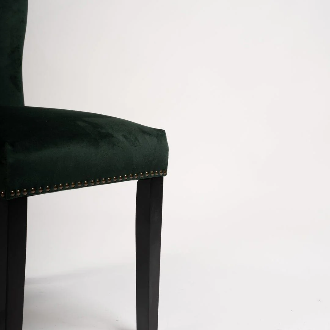 Outlet - Edward dining chairs - set of 2 - green and black wood - Image 4